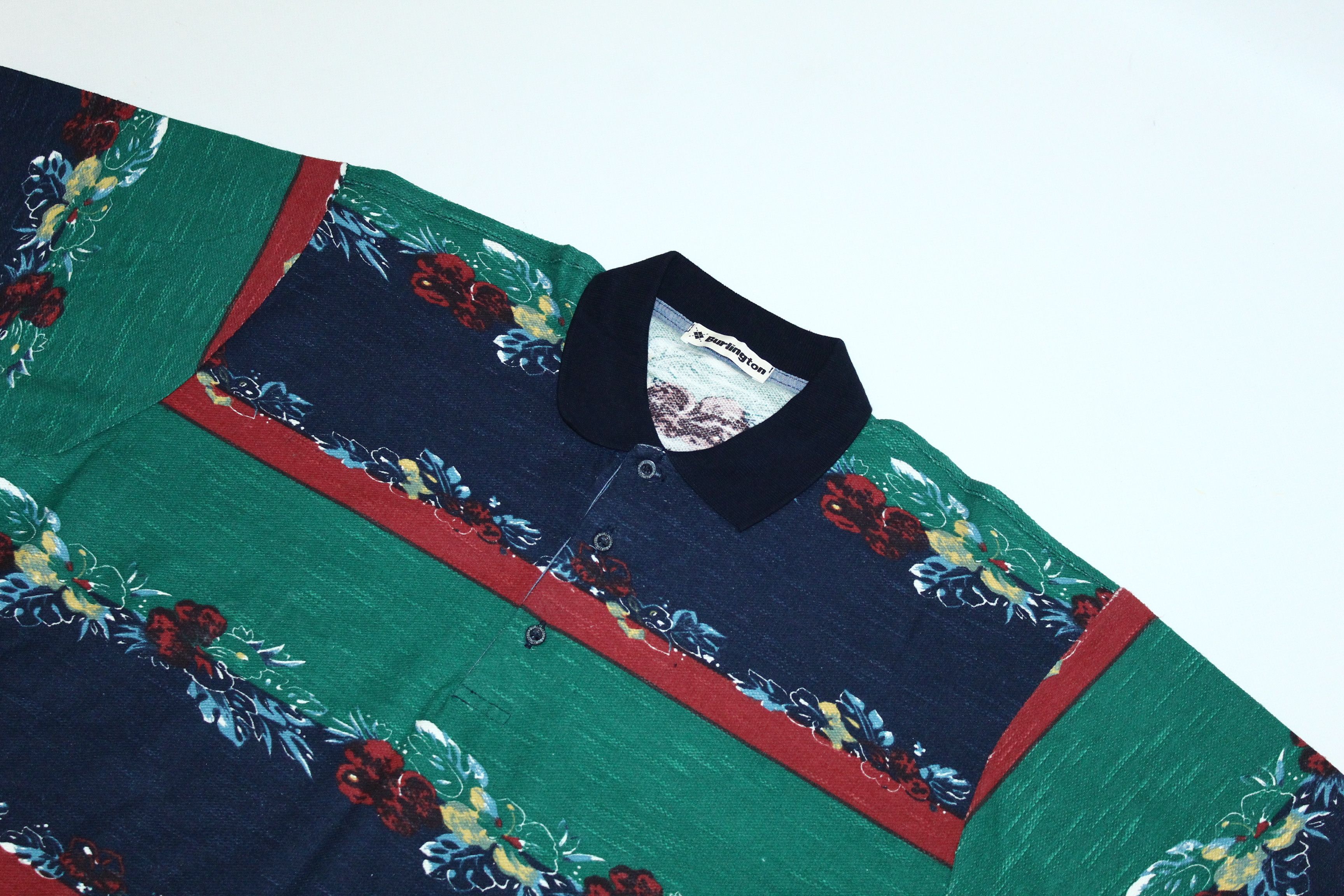 Burlington RARE VTG🔥 Burlington Abstract Art Baggy Polo Shirt Size US XXL / EU 58 / 5 - 2 Thumbnail
