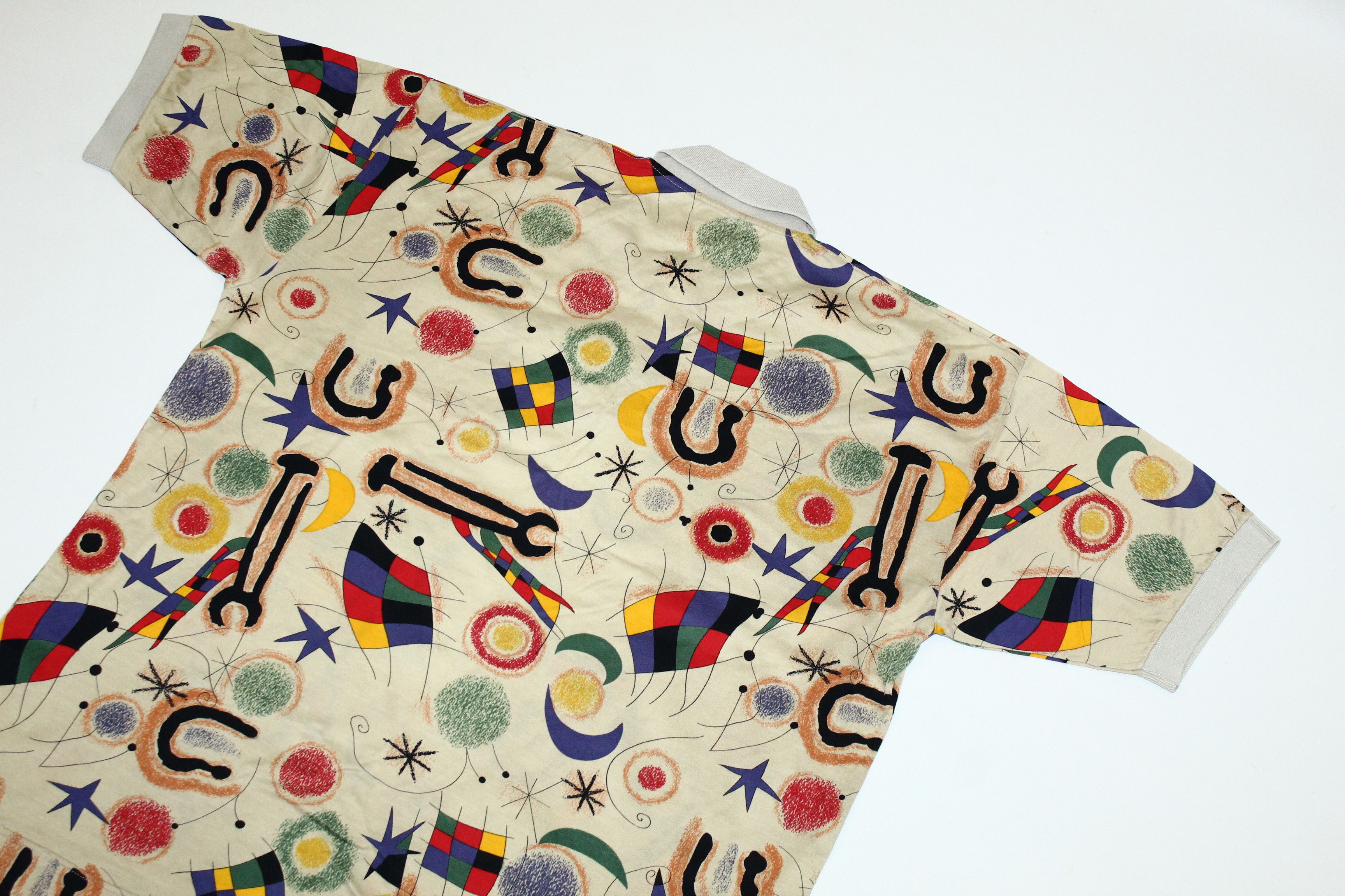 Japanese Brand VTG🔥Cosmic Pop Art Design Piquet Cotton Polo Shirt Size US M / EU 48-50 / 2 - 9 Thumbnail