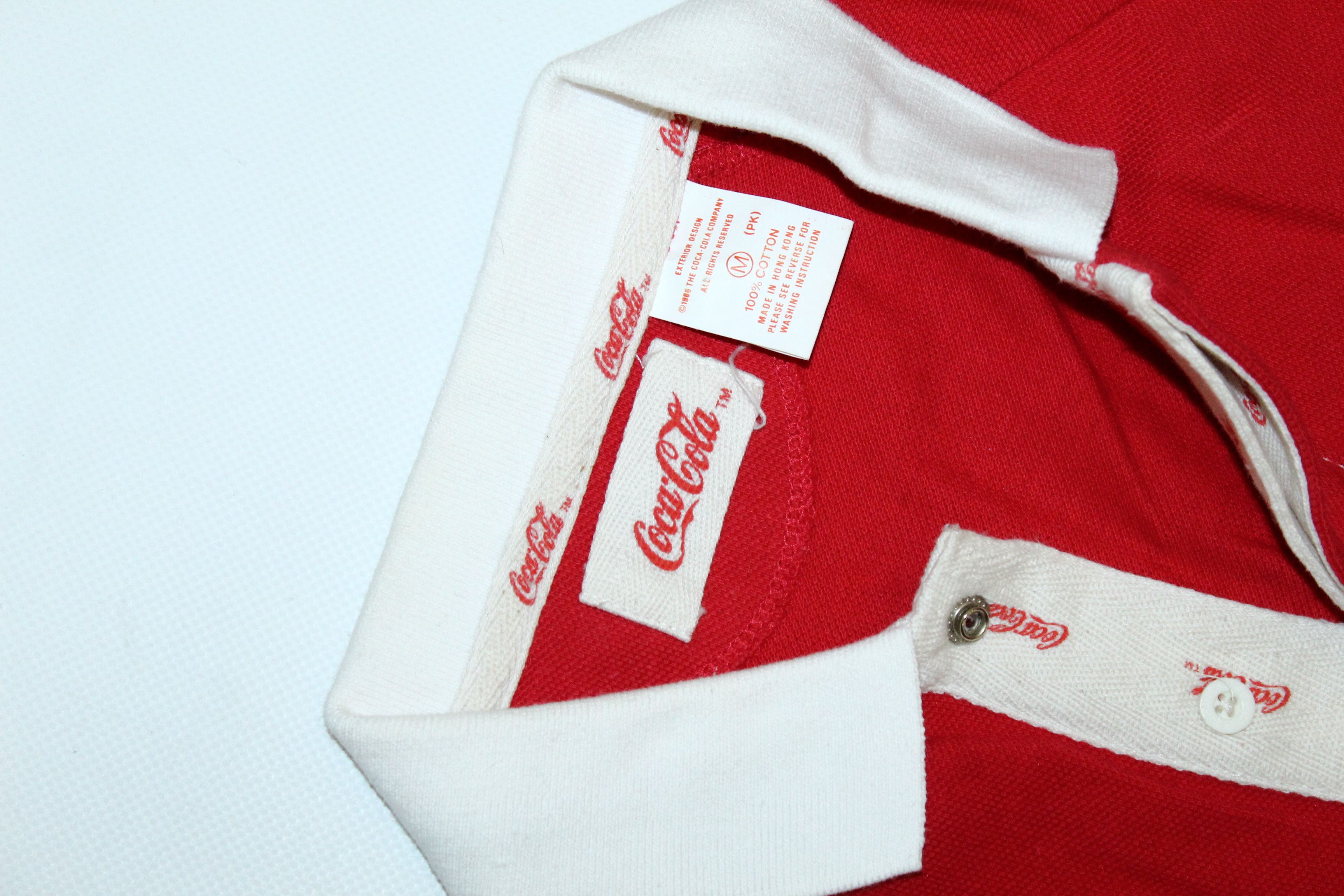 Coca Cola VTG💥 1986 Coca Cola Big Logo Baggy Polo Shirt Size US M / EU 48-50 / 2 - 6 Thumbnail