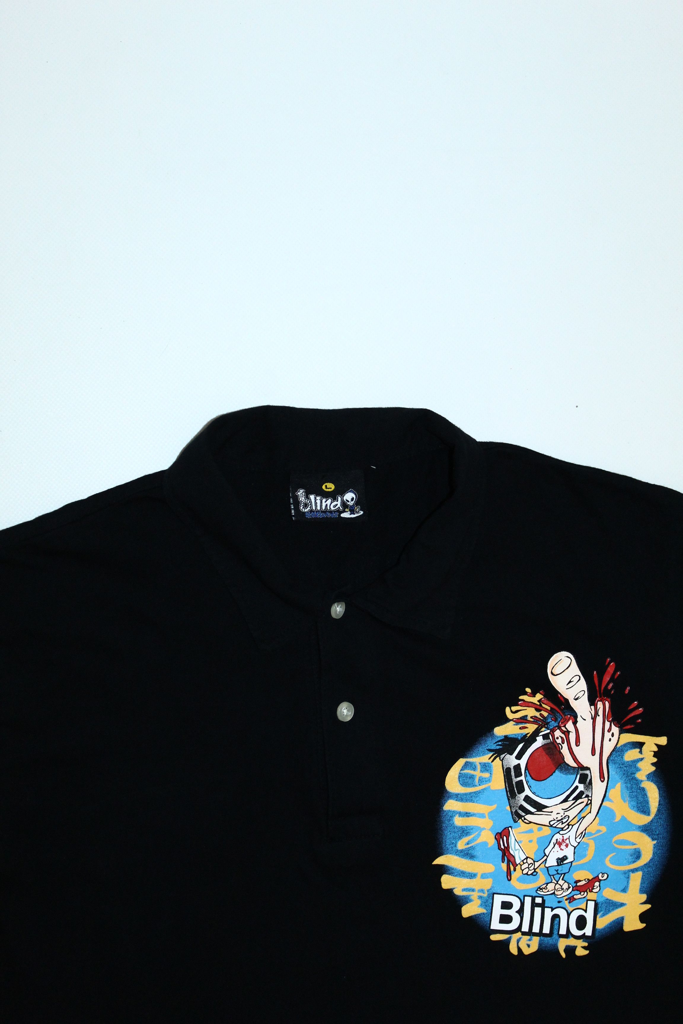 Blind Skateboards 💥DEADSTOCK💥Blind Skateboards OG Graphic Polo Shirt Size US L / EU 52-54 / 3 - 4 Thumbnail