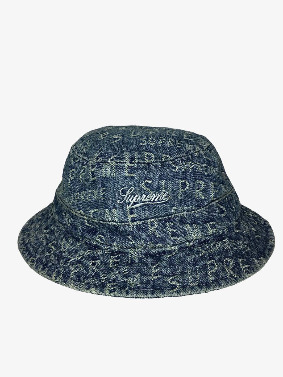 Supreme bucket hat SUPREME Warp Jacquard Denim Crusher cap skate