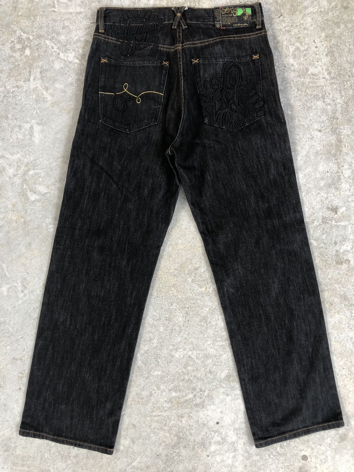 LRG LRG Embroidered Jeans Distressed Denim Size US 31 - 1 Thumbnail