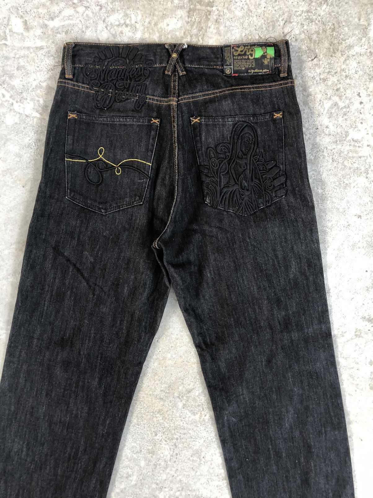 LRG LRG Embroidered Jeans Distressed Denim Size US 31 - 12 Thumbnail