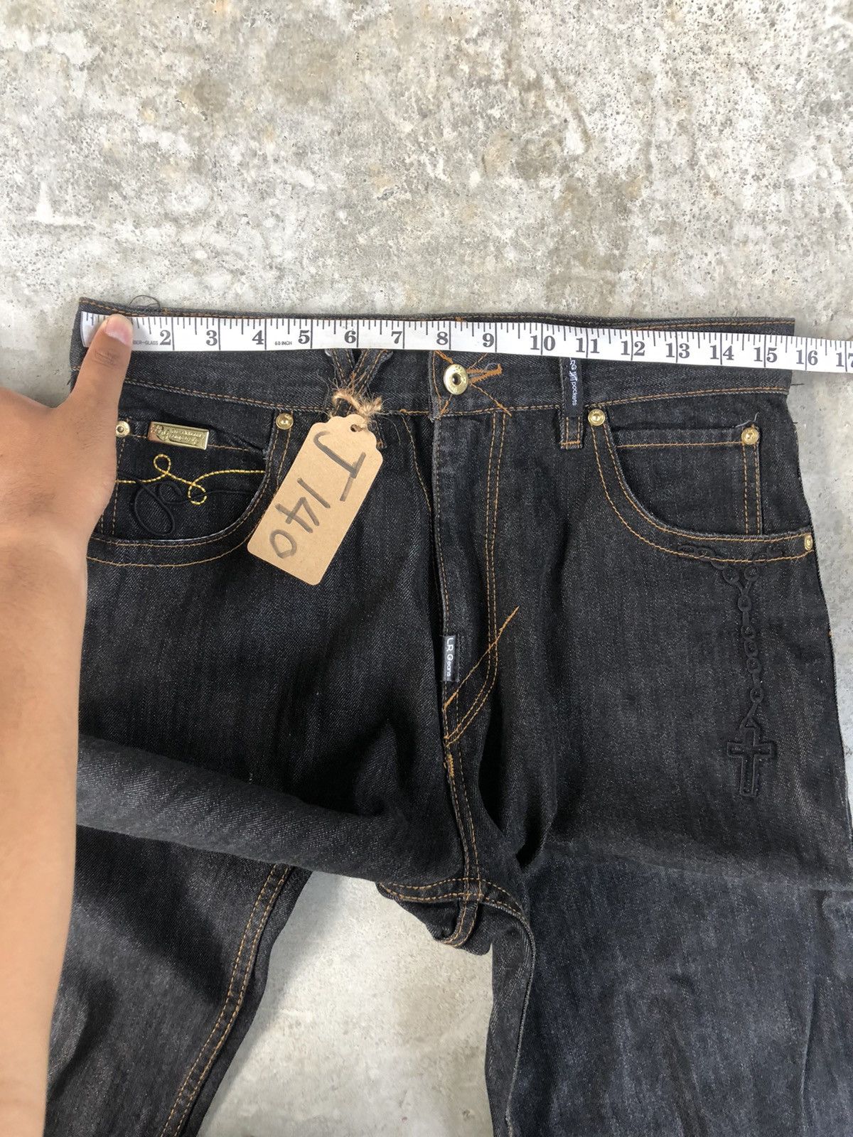 LRG LRG Embroidered Jeans Distressed Denim Size US 31 - 19 Thumbnail