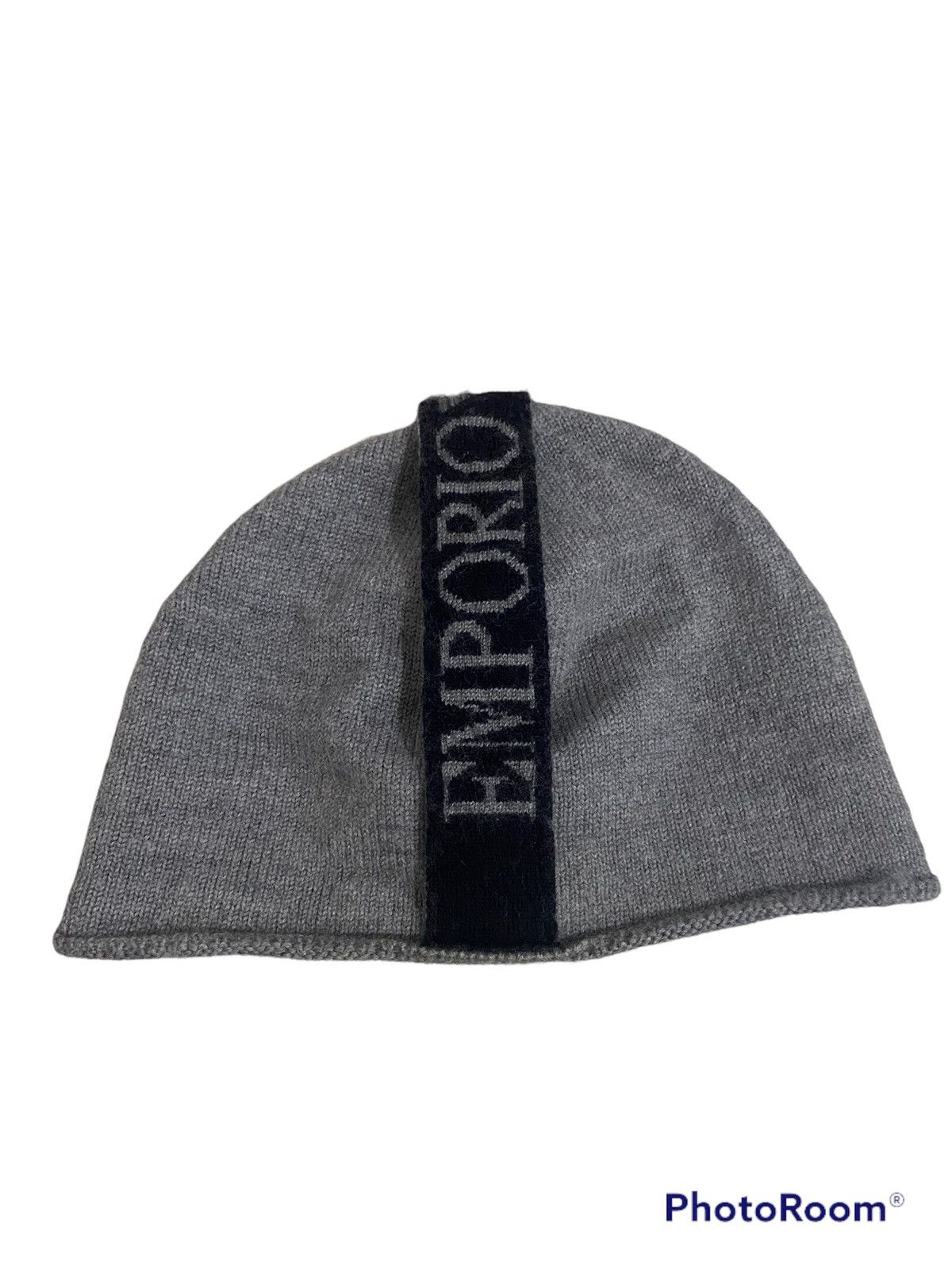 Emporio Armani Rare EMPORIO ARMANI Beanie Cap Big logo design Size ONE SIZE - 5 Thumbnail