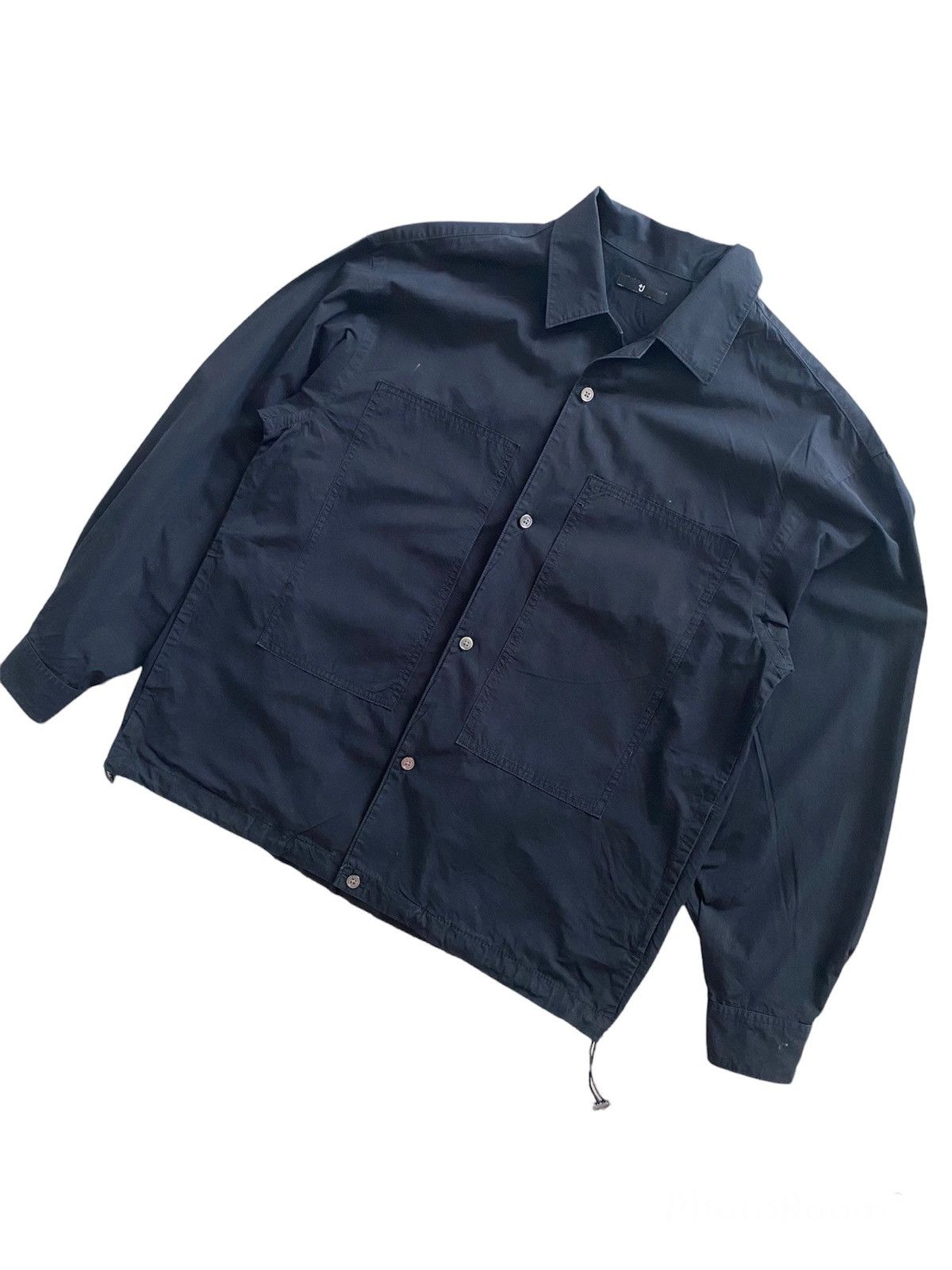 jil sander x uniqlo long sleeve shirt black design two poket