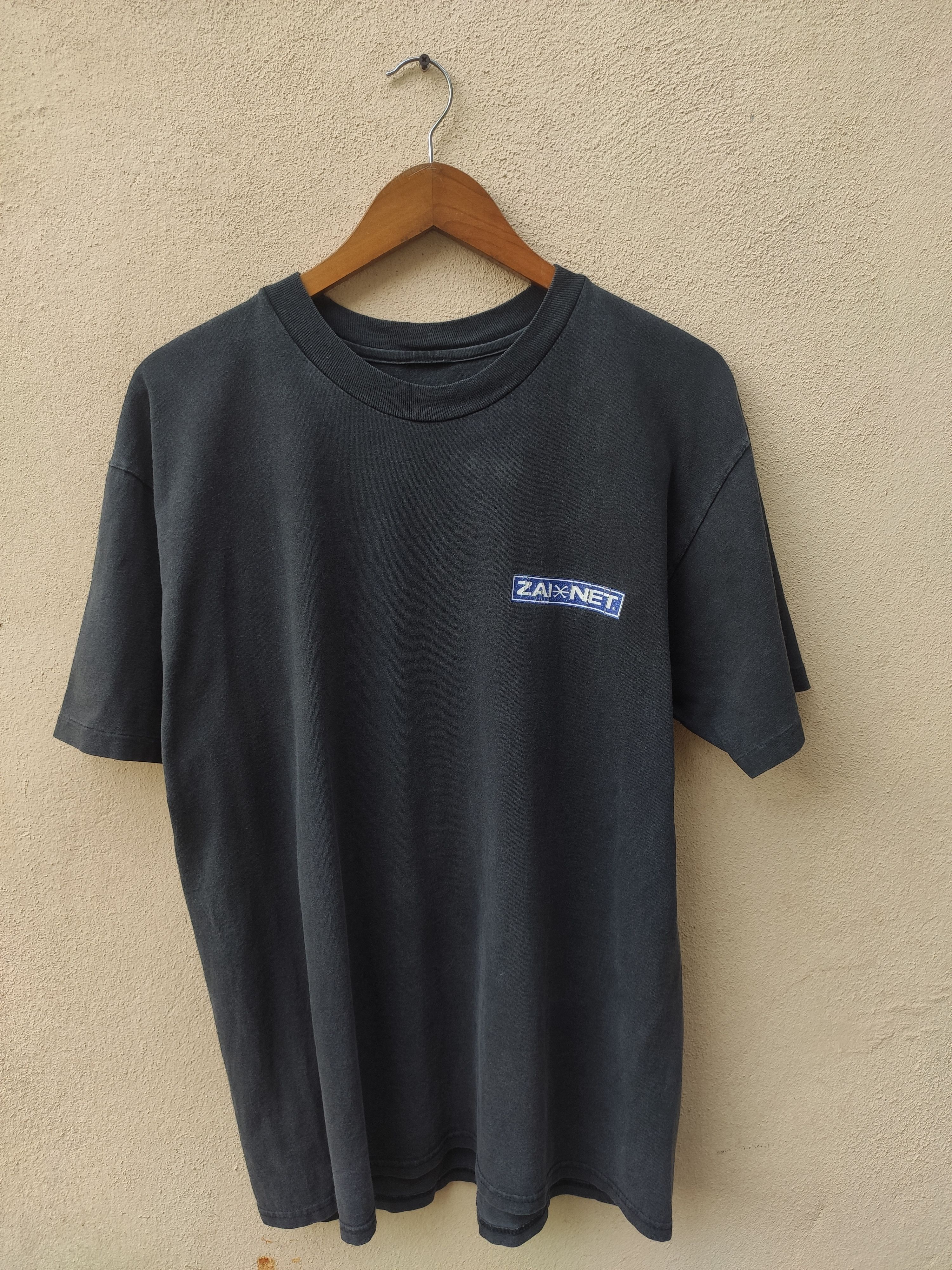 Vintage Vintage 90s Vintage Zai.net t shirt faded black Size US L / EU 52-54 / 3 - 4 Thumbnail