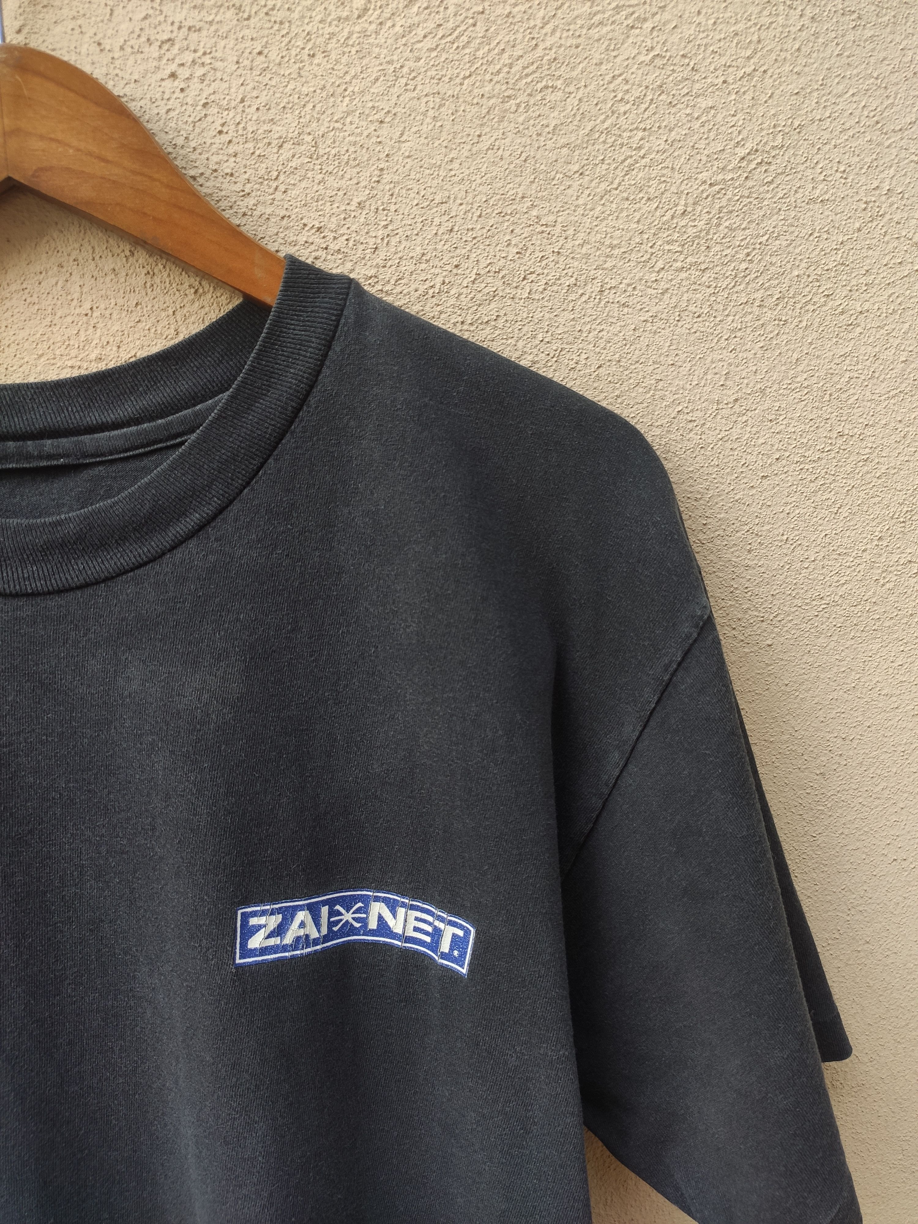 Vintage Vintage 90s Vintage Zai.net t shirt faded black Size US L / EU 52-54 / 3 - 3 Thumbnail