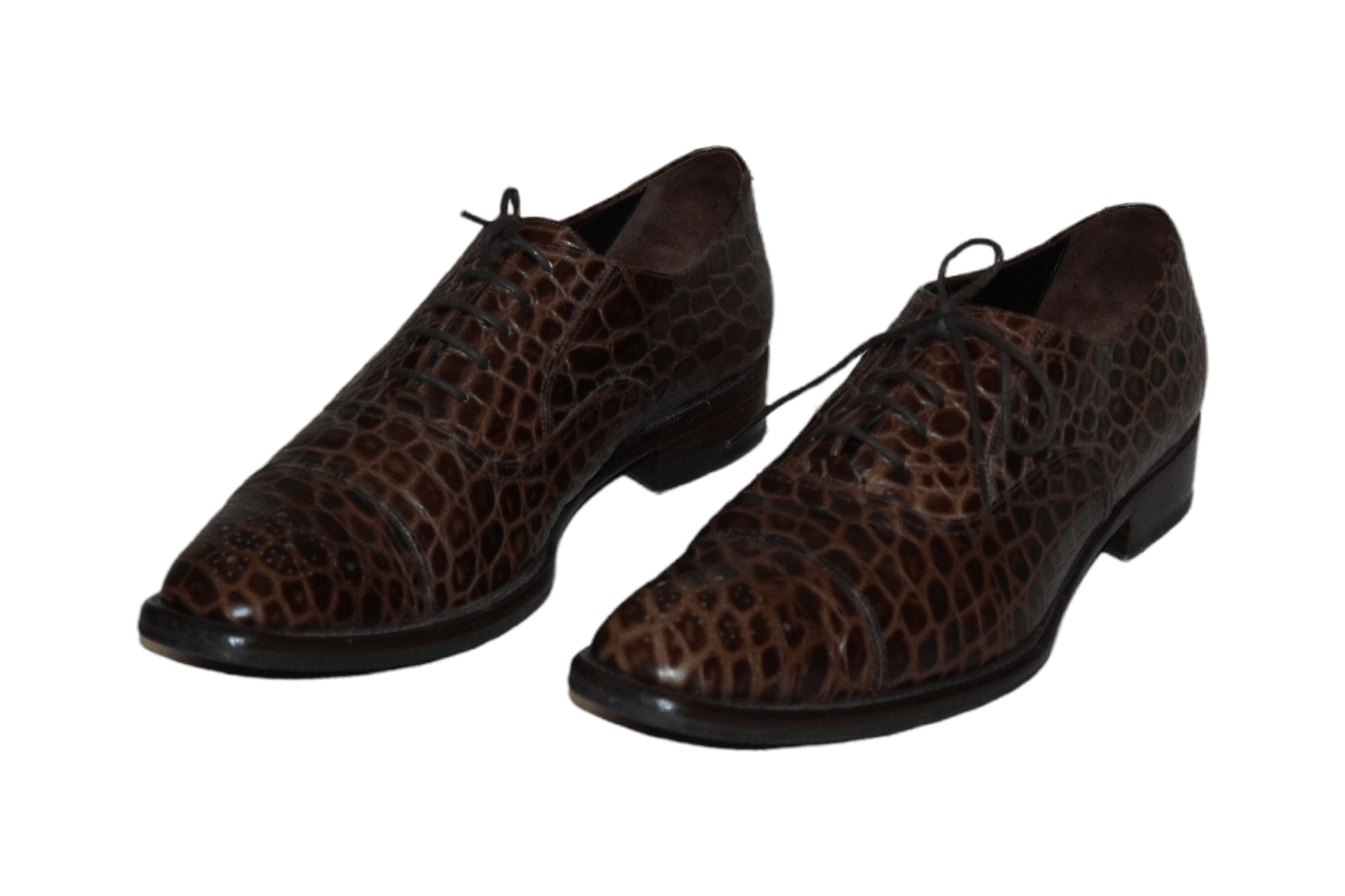 image of Designer Yanko Design Alligator Leather Shoes in Brown, Men's (Size 7)
