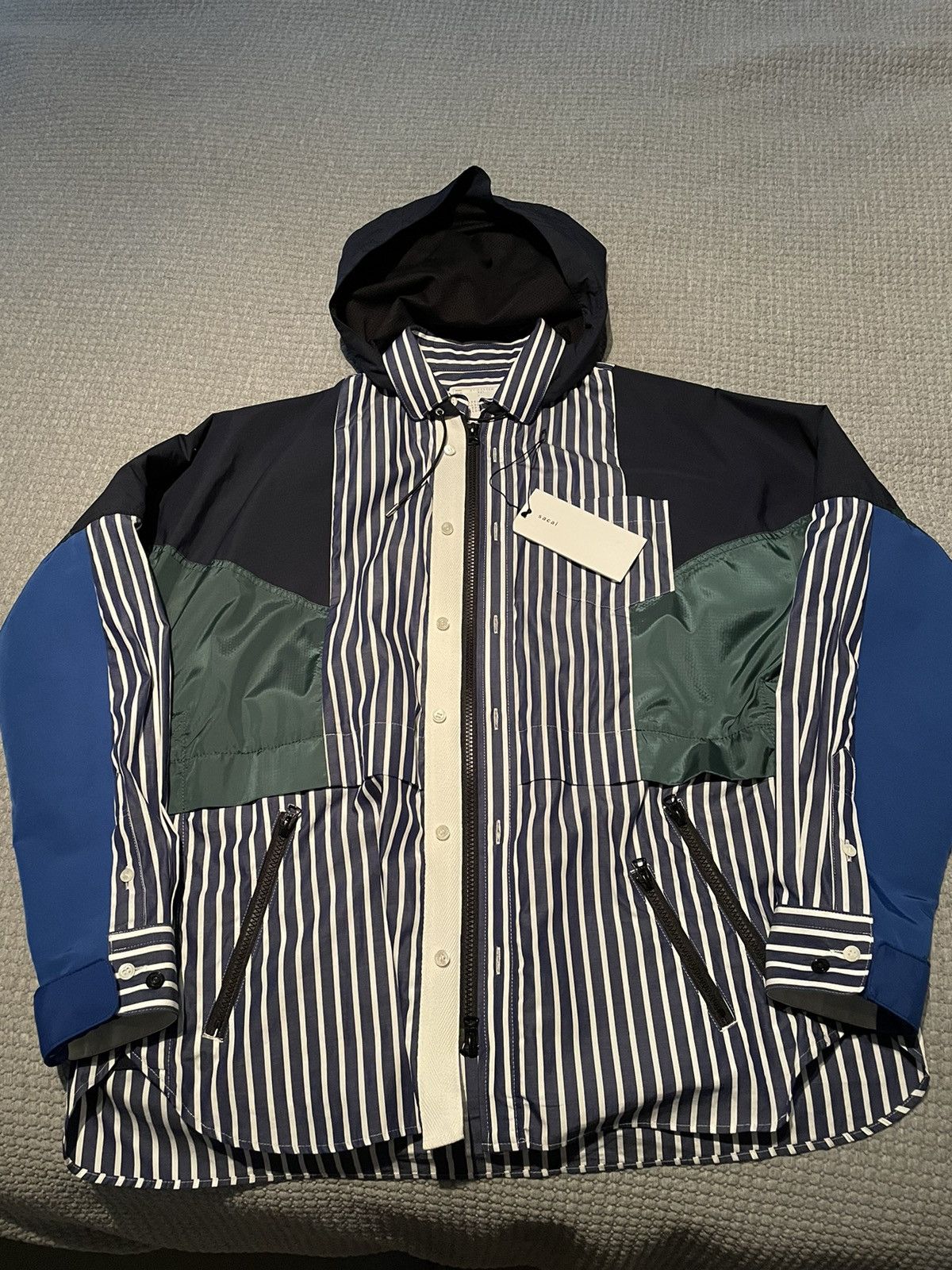 Sacai Sacai mixed fabric shirt jacket size 1 | Grailed