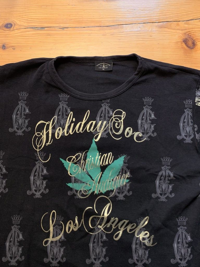 Christian Audigier × Ed Hardy × Vintage Ed Hardy by Christian Audigier Weed 420 Fullprint Tee Size US XL / EU 56 / 4 - 3 Thumbnail