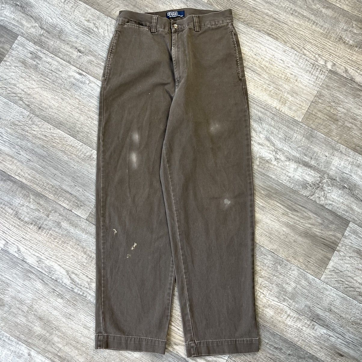 Polo Ralph Lauren vintage polo ralph lauren dark brown faded chino pant Size US 30 / EU 46 - 1 Thumbnail