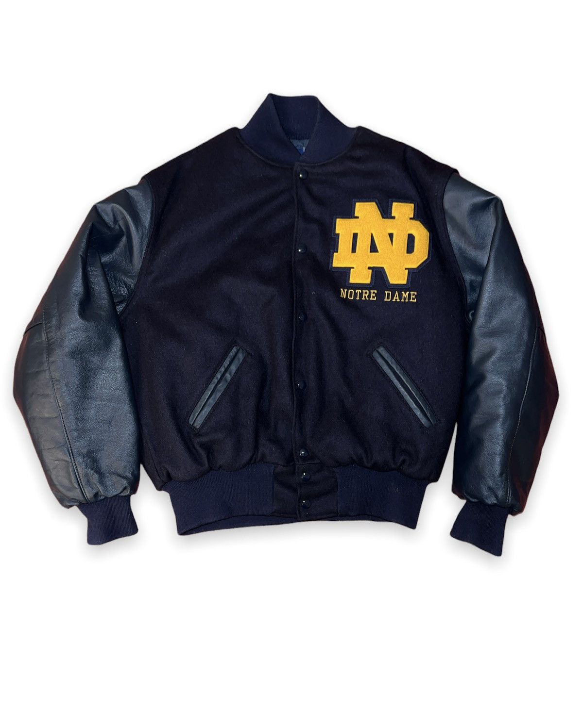 Veste Universitaire Vintage Holloway Années 80 – Taille L, Laine, Bleu, Style Letterman