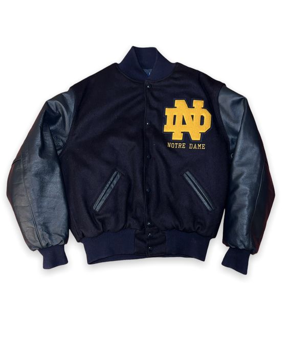 Vintage Vintage Holloway Notre Dame Letterman Varsity Jacket XL | Grailed