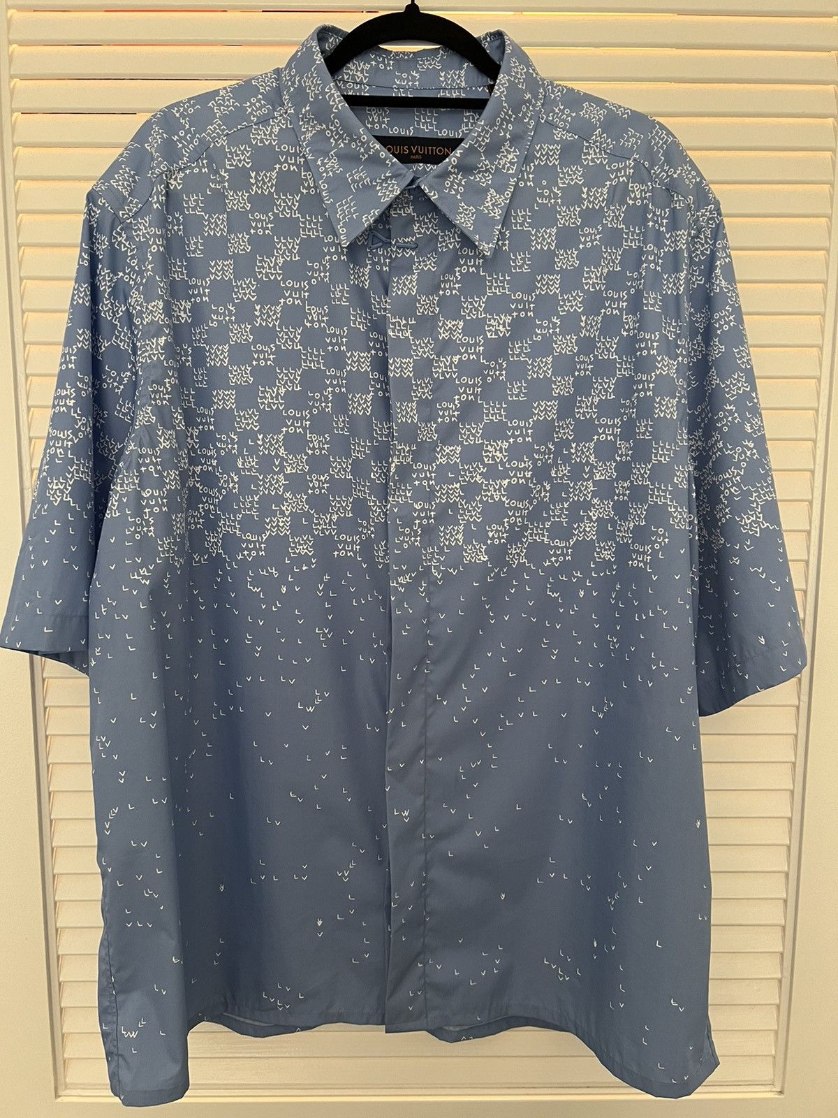 Louis Vuitton Monogram Shibori Short-sleeved Shirt Yellow Green. Size 3L