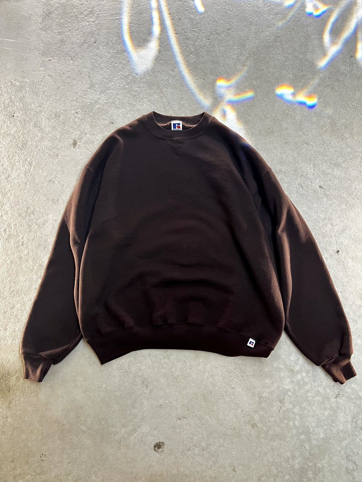 Vintage 90'S Russell ATHLETIC sweatshirt, size L, men's polyester gray type Vintage Second Hand