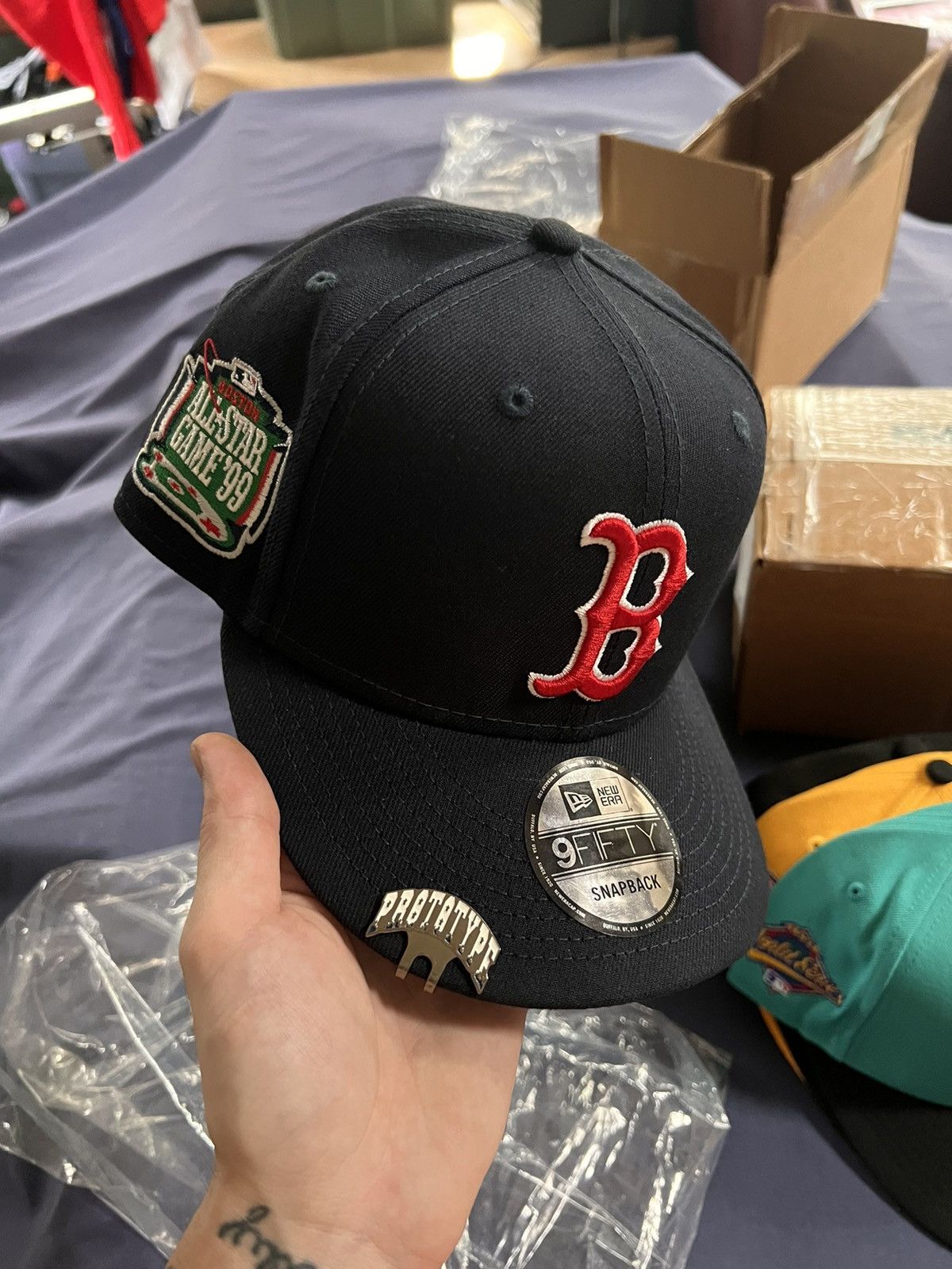 image of New Era 9Fifty Boston Red Sox Snapback in Blue, Men's