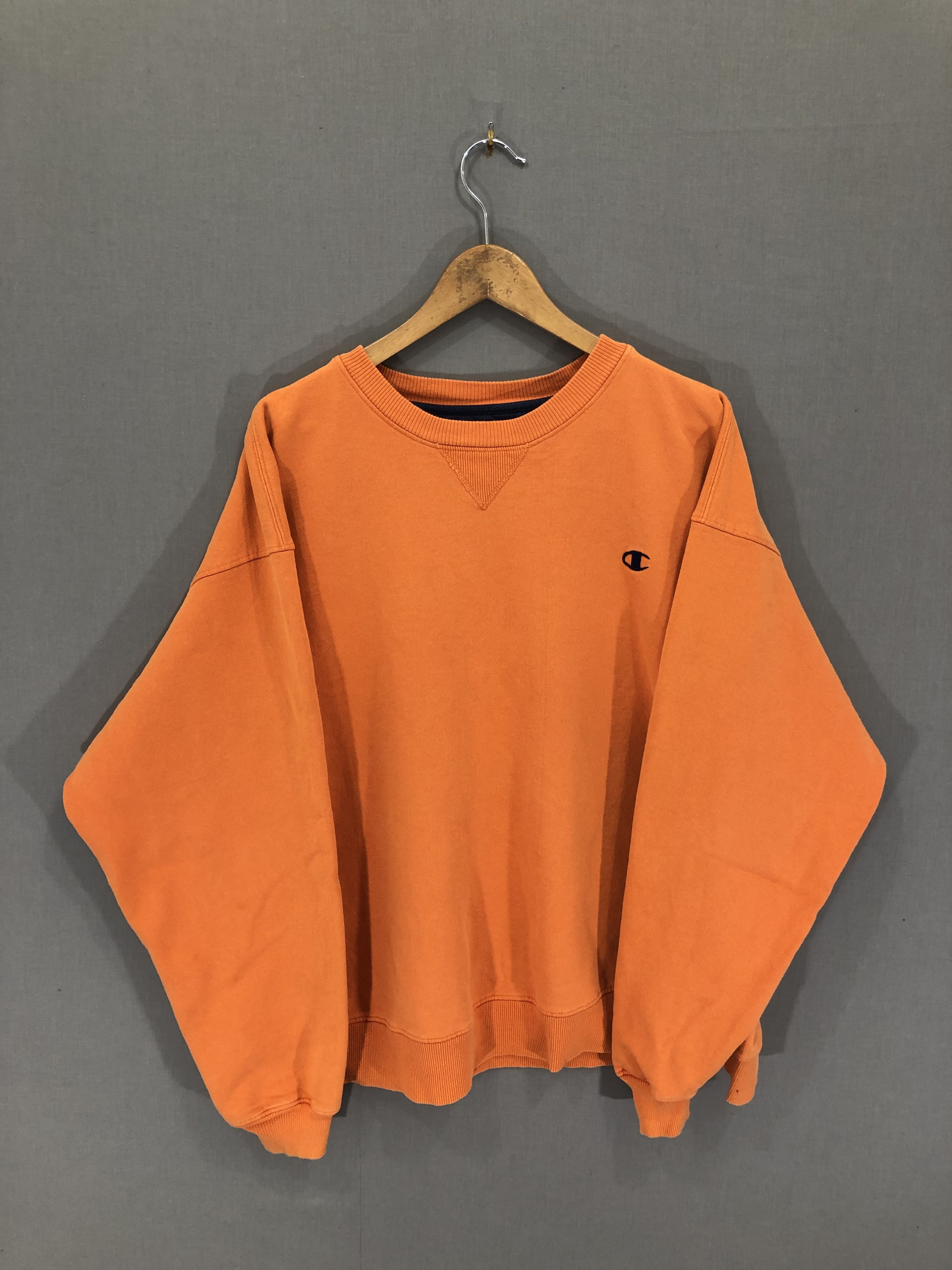Vintage Champion Sweatshirt Orange 2XL