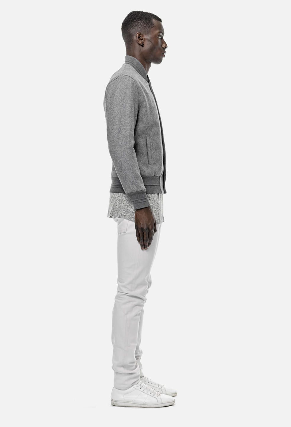 John Elliott Wool Varsity Bomber Jacket - Asphalt - Sz M Size US M / EU 48-50 / 2 - 18 Thumbnail