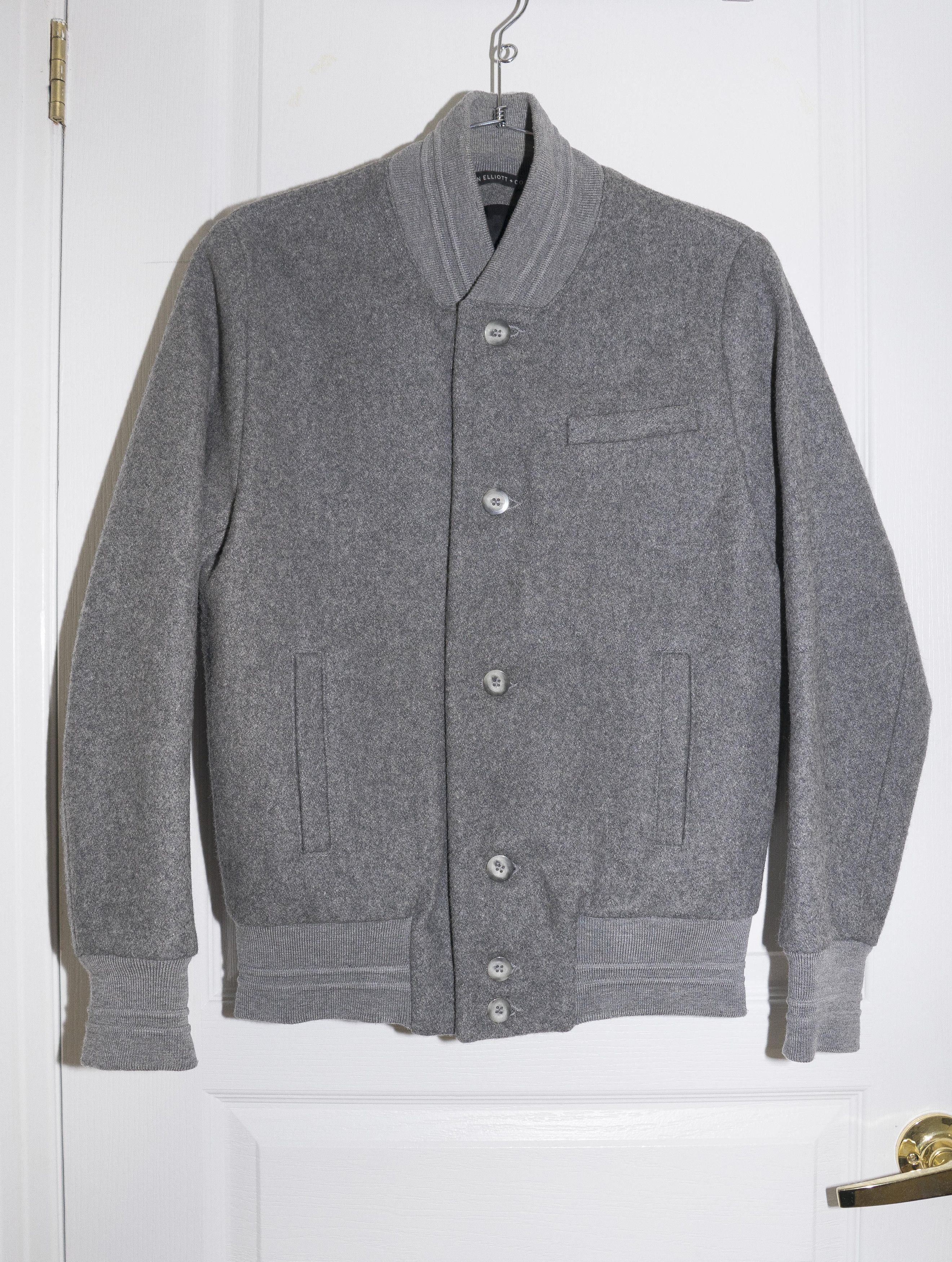 John Elliott Wool Varsity Bomber Jacket - Asphalt - Sz M Size US M / EU 48-50 / 2 - 4 Thumbnail