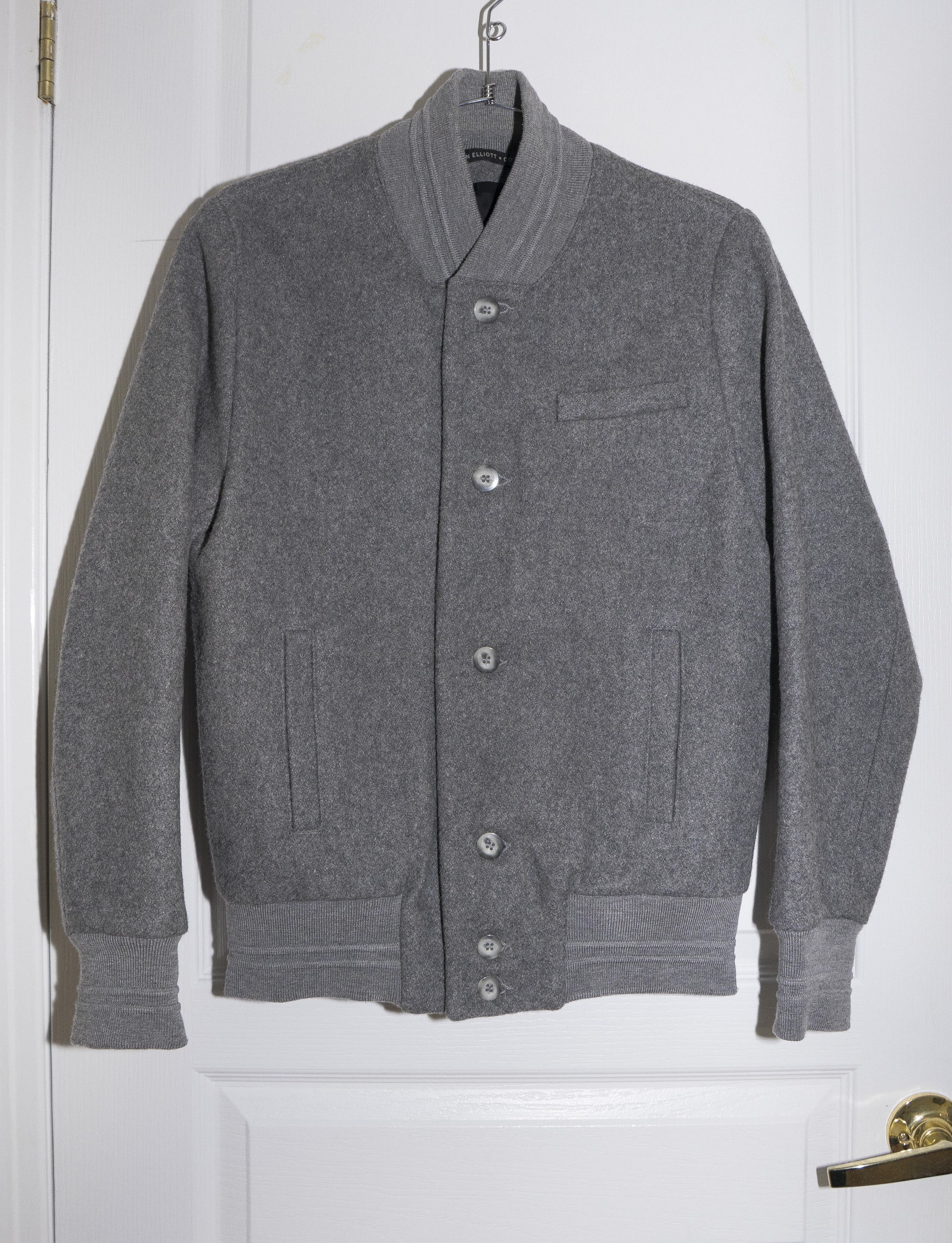 John Elliott Wool Varsity Bomber Jacket - Asphalt - Sz M Size US M / EU 48-50 / 2 - 3 Thumbnail
