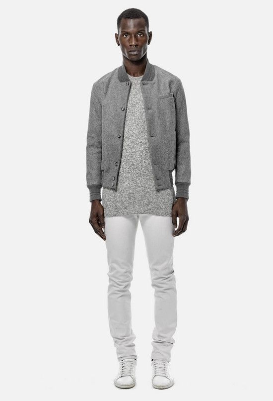 John Elliott Wool Varsity Bomber Jacket - Asphalt - Sz M Size US M / EU 48-50 / 2 - 1 Thumbnail