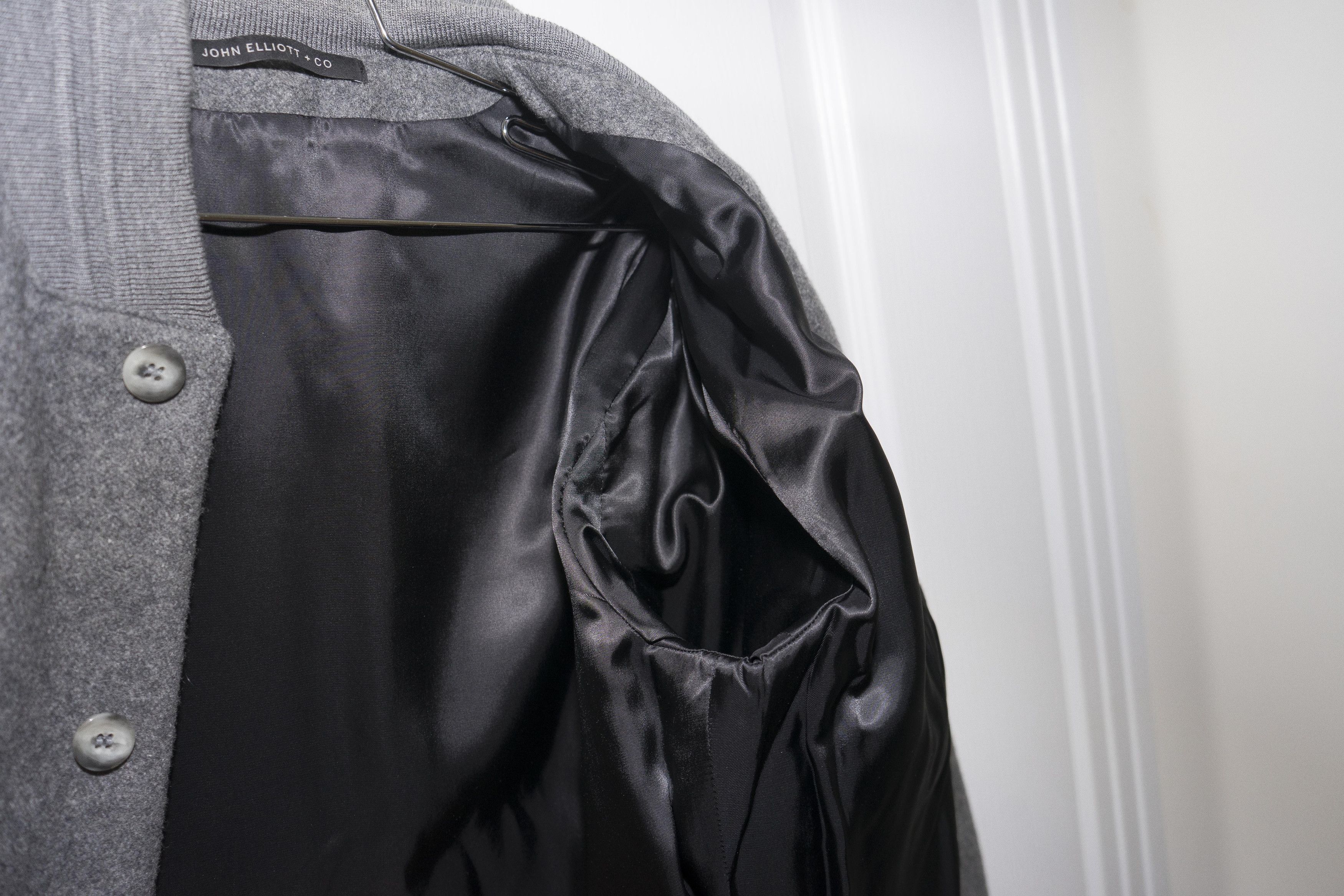 John Elliott Wool Varsity Bomber Jacket - Asphalt - Sz M Size US M / EU 48-50 / 2 - 15 Thumbnail