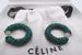 Celine CELINE PHOEBE PHILO CRYSTAL ENAMELED LARGE HOOP EARRINGS Size ONE SIZE - 7 Thumbnail