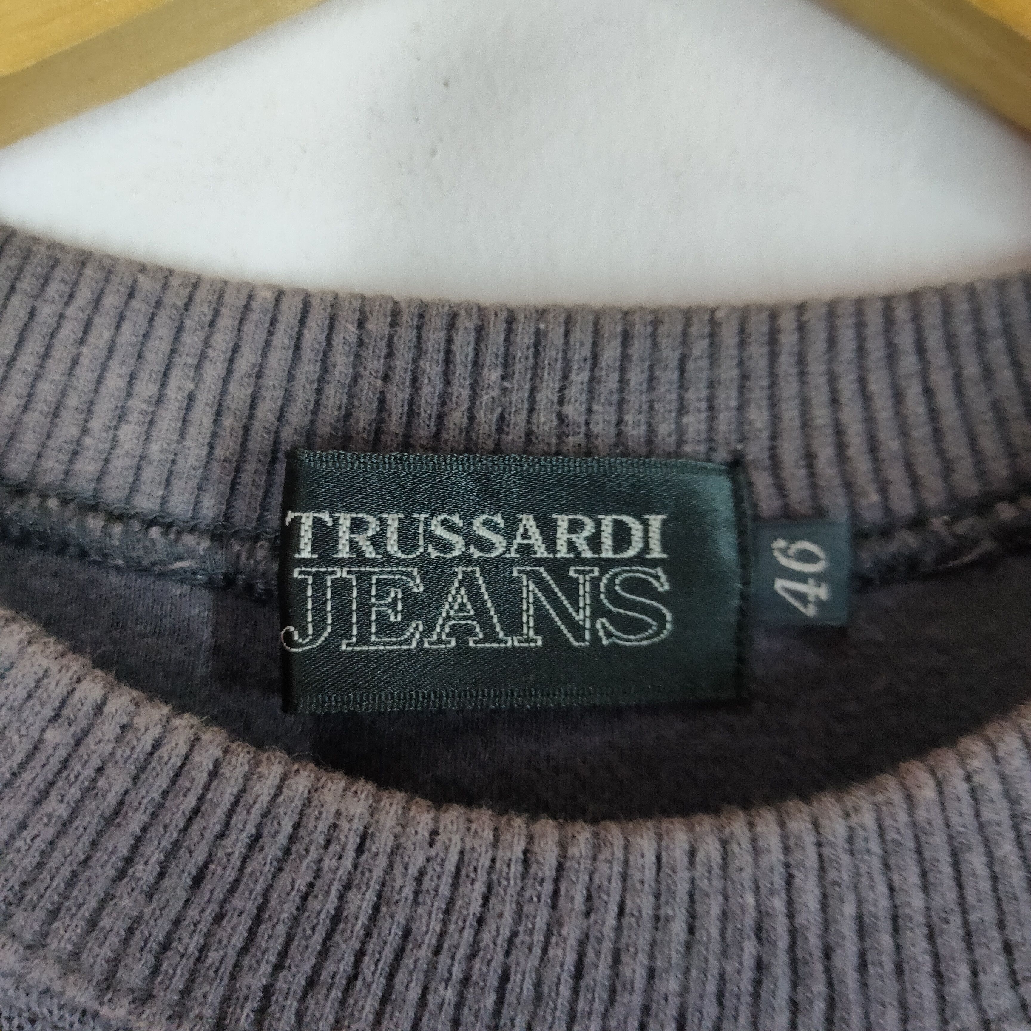 Trussardi × Vintage Vintage TRUSSARDI JEANS Embroidery Big Logo Sweatshirt Size US L / EU 52-54 / 3 - 5 Thumbnail