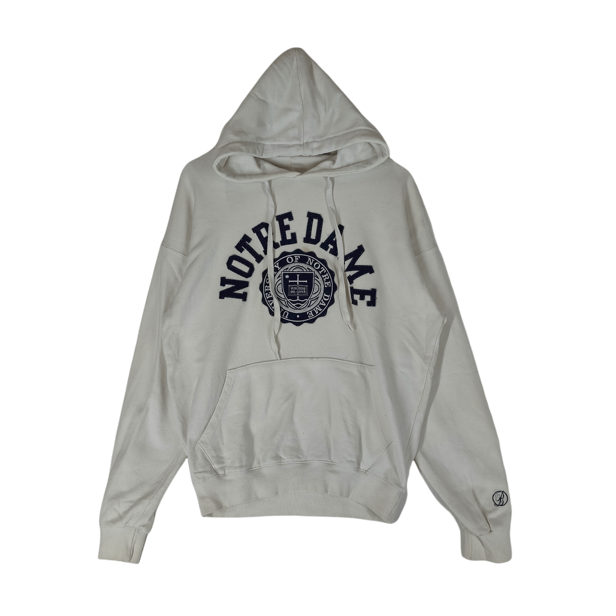 Vintage Vintage NOTRE DAME Embroidery Spellout Hoodie University Size US L / EU 52-54 / 3 - 1 Thumbnail