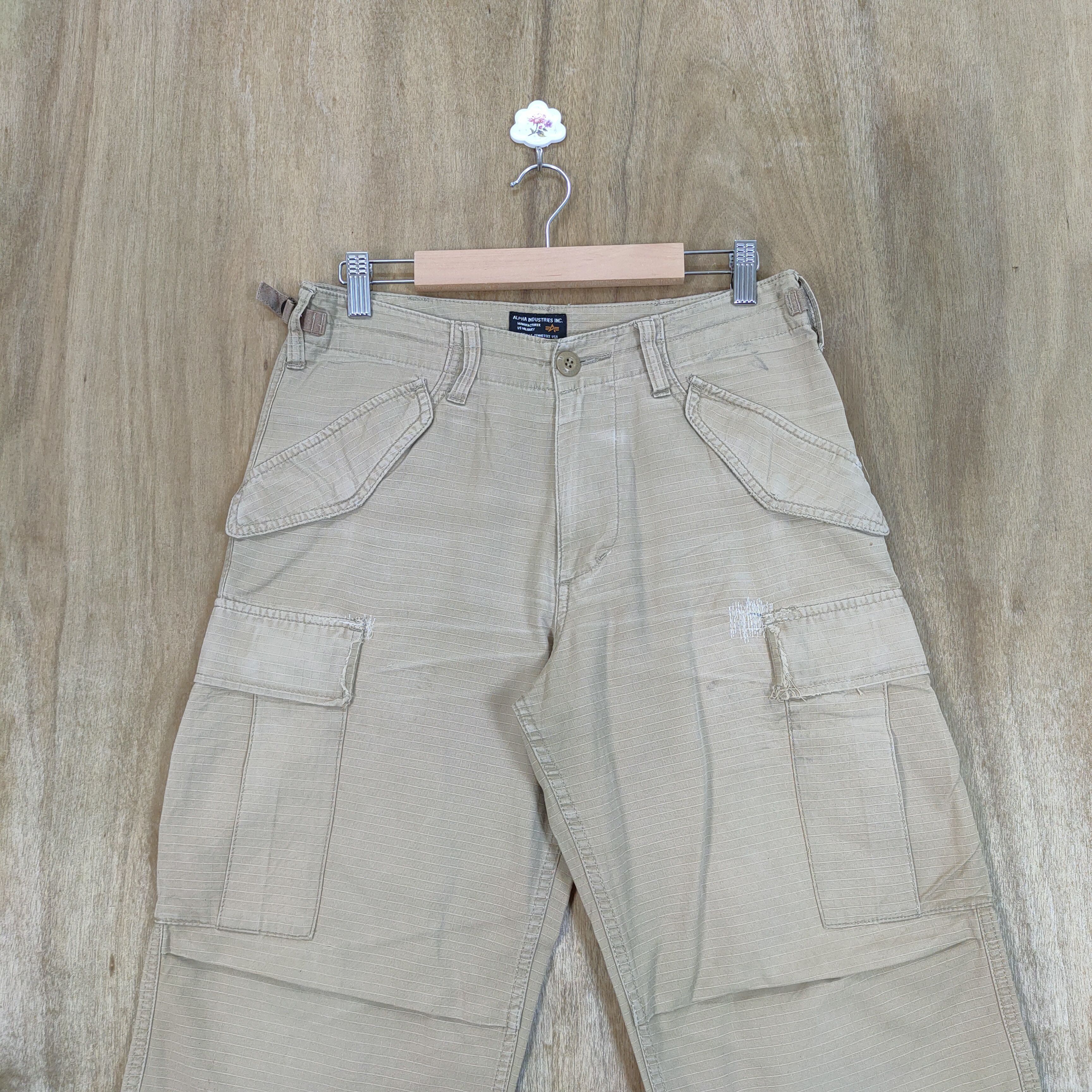 Alpha Industries VINTAGE ALPHA FADED BAGGY CARGO PANTS Size US 30 / EU 46 - 2 Thumbnail