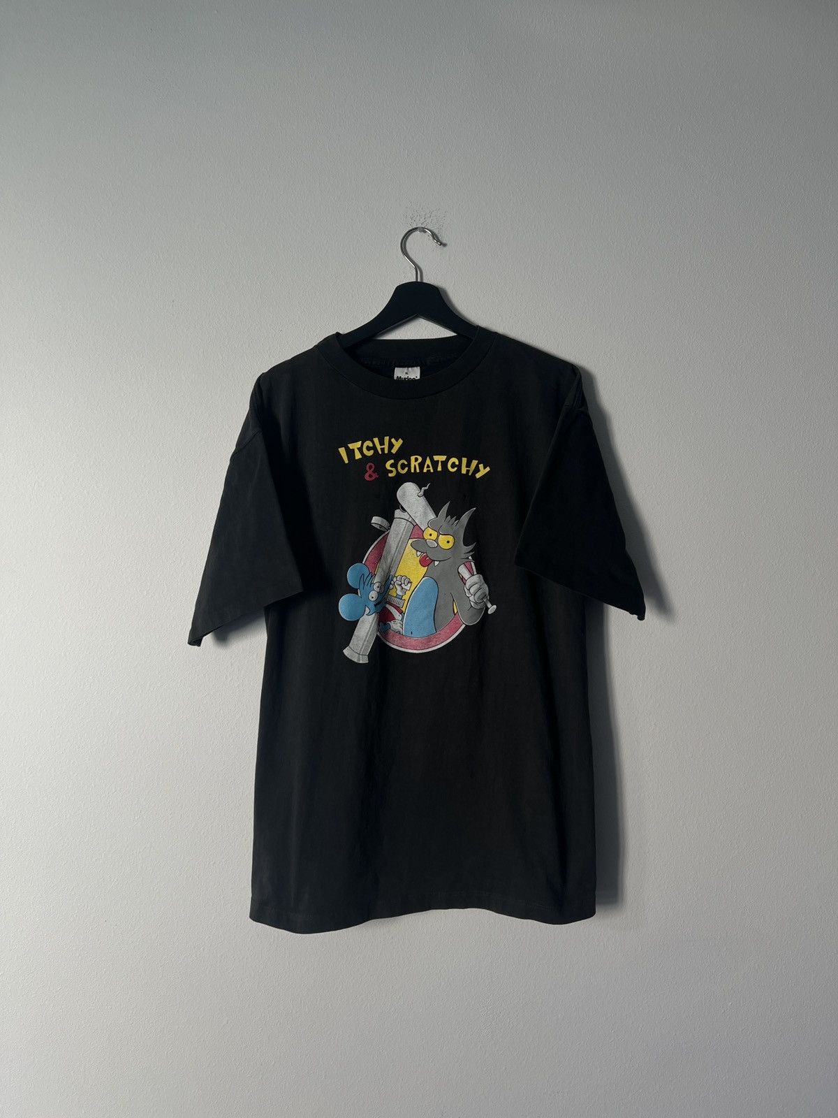 image of Vintage Itchy & Scratchy - Skeleton Tee (The Simpsons) in Black, Men's (Size XL)