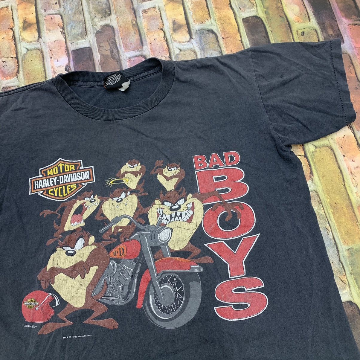 Harley Davidson × Vintage × Warner Bros Vintage Harley Davidson Taz tee Size US L / EU 52-54 / 3 - 3 Thumbnail