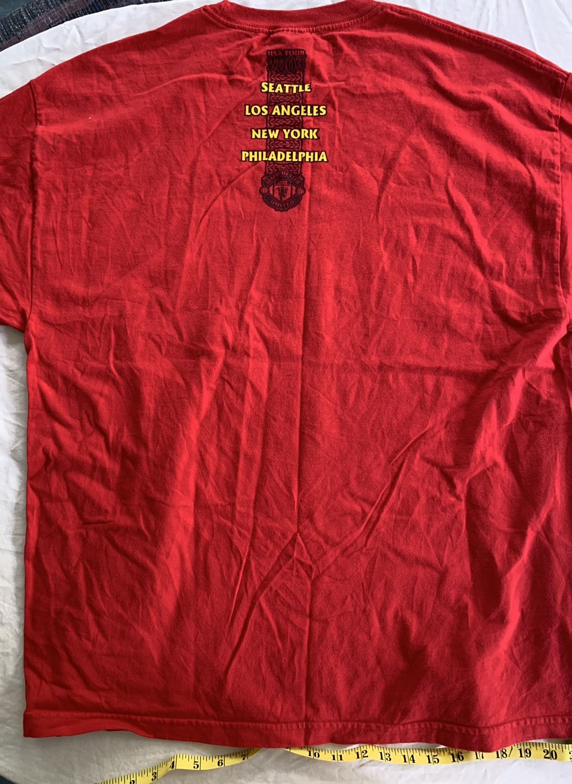 Vintage 2003 Manchester United T-shirt U.S.A. Tour Size US XL / EU 56 / 4 - 5 Thumbnail