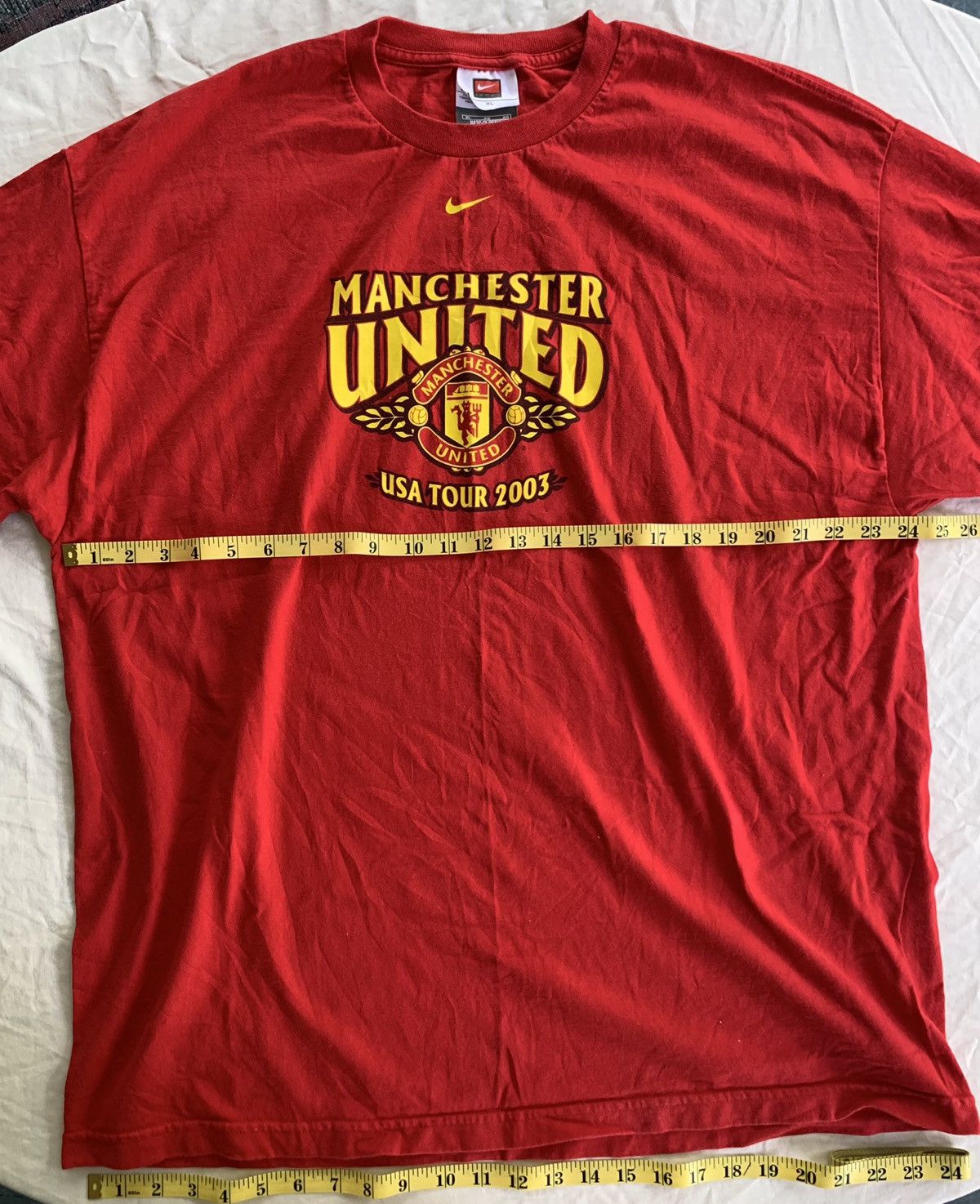 Vintage 2003 Manchester United T-shirt U.S.A. Tour Size US XL / EU 56 / 4 - 7 Thumbnail