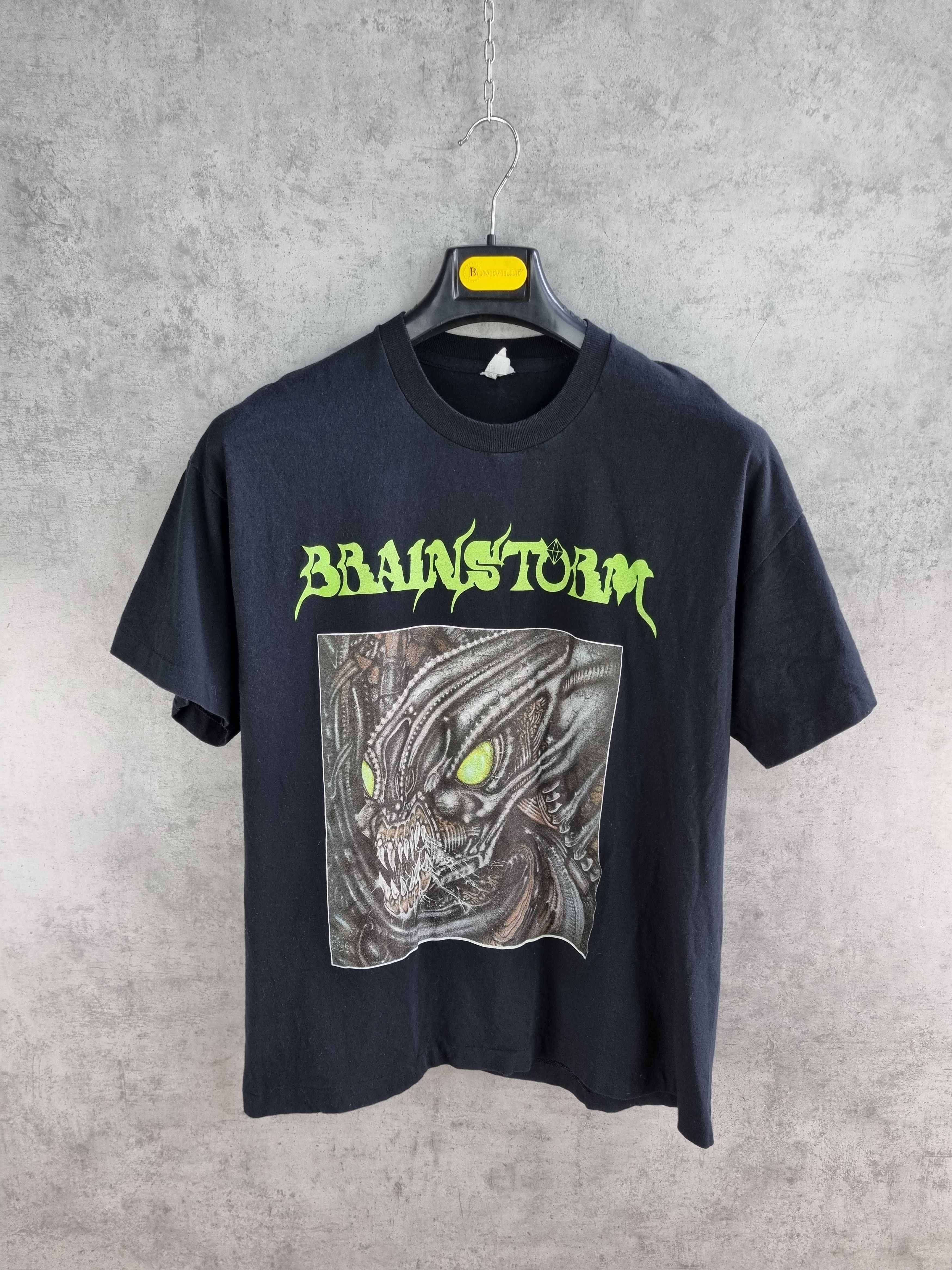 Band Tees × Vintage Rare 1997 BRAINSTORM German Heavy Metal Tee Single stitch Size US L / EU 52-54 / 3 - 1 Thumbnail