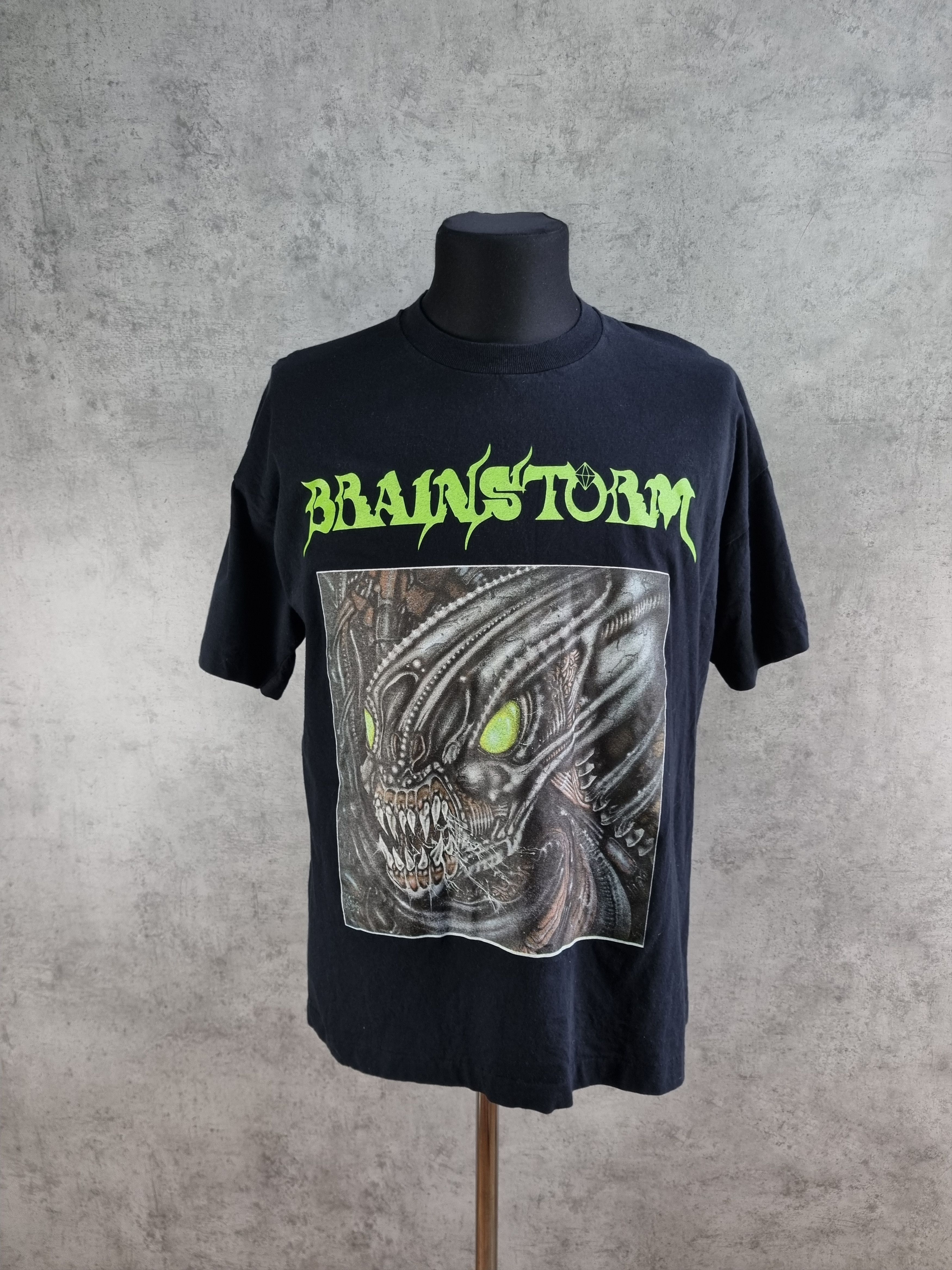 Band Tees × Vintage Rare 1997 BRAINSTORM German Heavy Metal Tee Single stitch Size US L / EU 52-54 / 3 - 4 Thumbnail