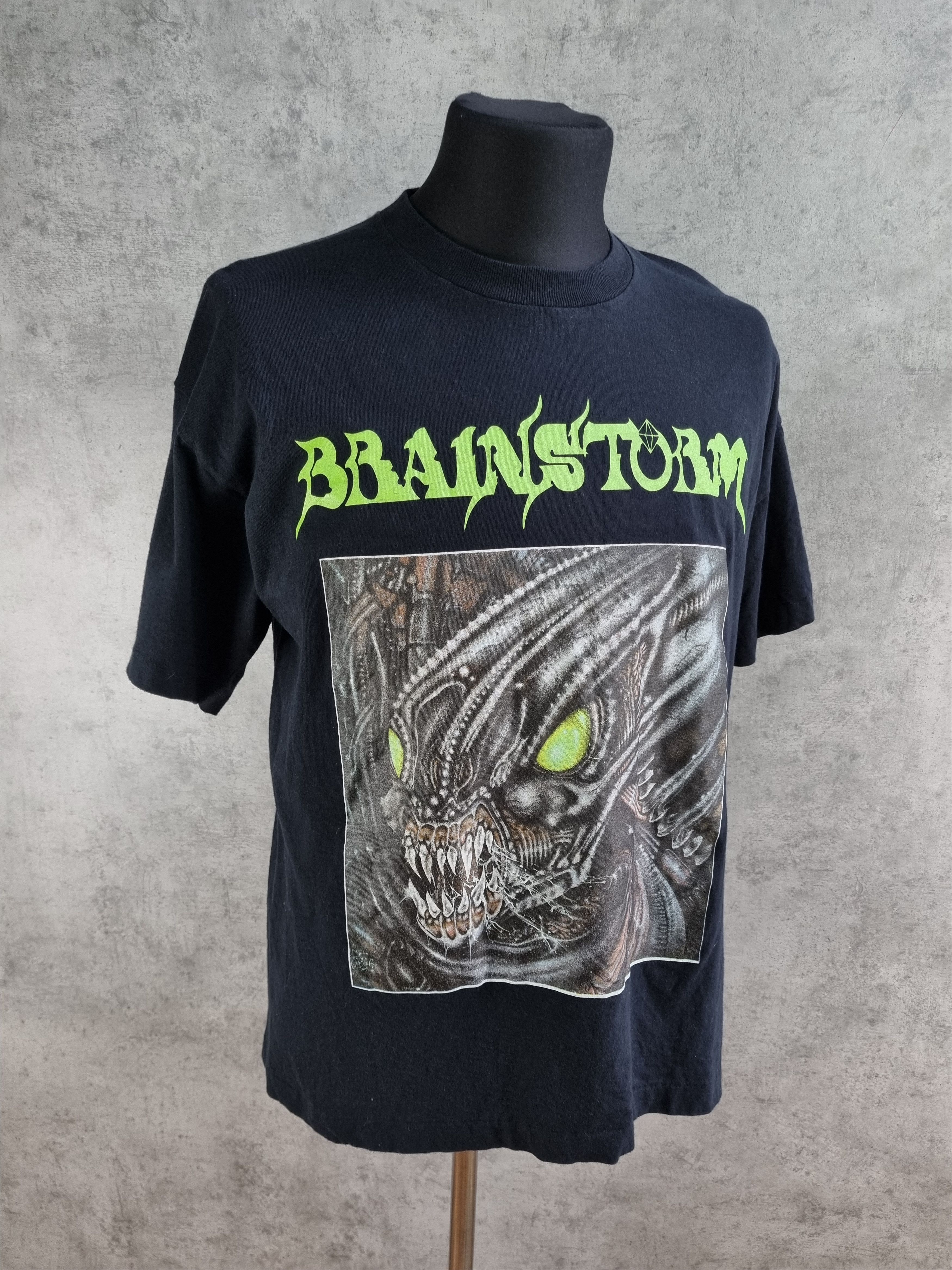 Band Tees × Vintage Rare 1997 BRAINSTORM German Heavy Metal Tee Single stitch Size US L / EU 52-54 / 3 - 5 Thumbnail