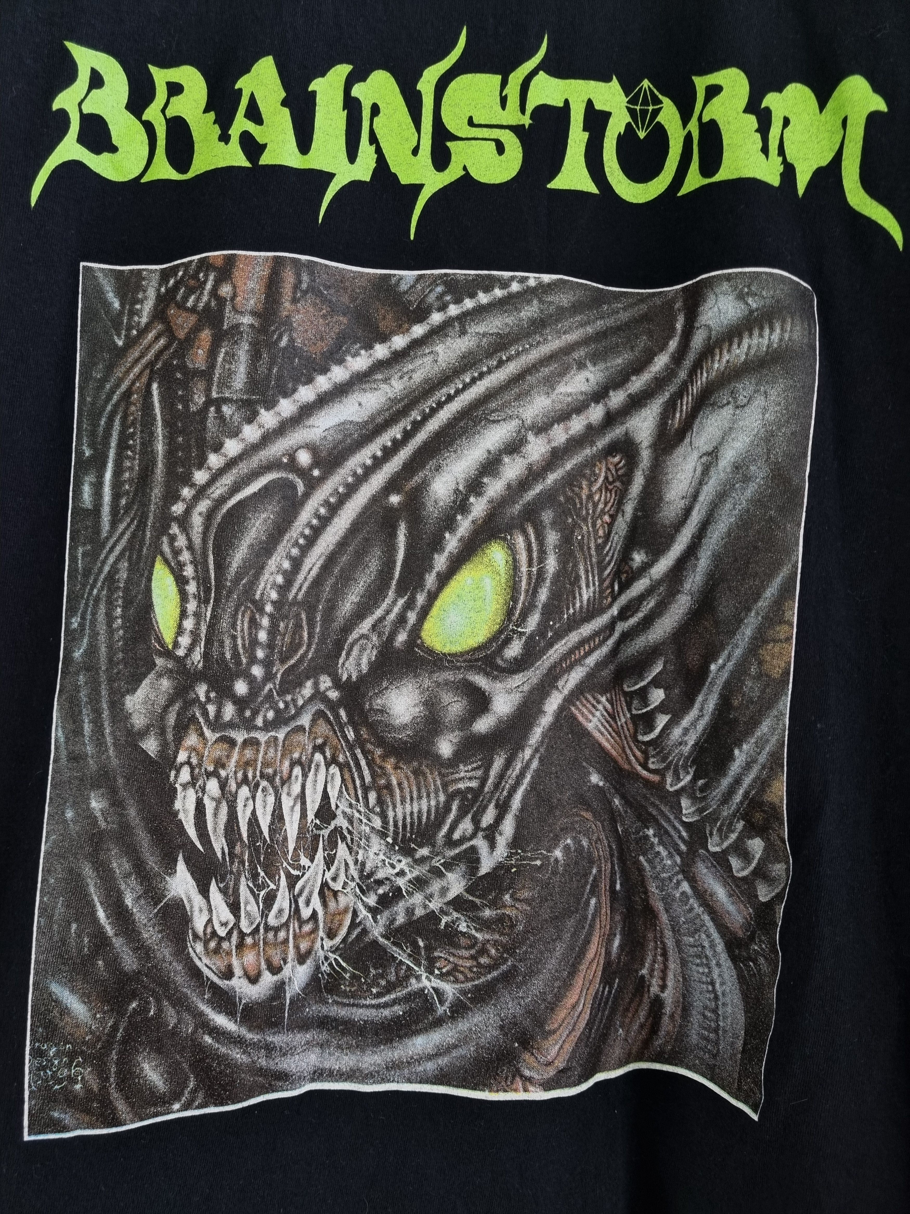 Band Tees × Vintage Rare 1997 BRAINSTORM German Heavy Metal Tee Single stitch Size US L / EU 52-54 / 3 - 3 Thumbnail