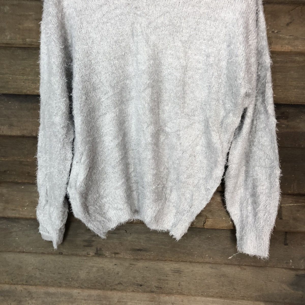 Homespun Knitwear Gu Grey Shag Shaggy Fur Mohair Knitwear #6956 Size M / US 6-8 / IT 42-44 - 3 Thumbnail