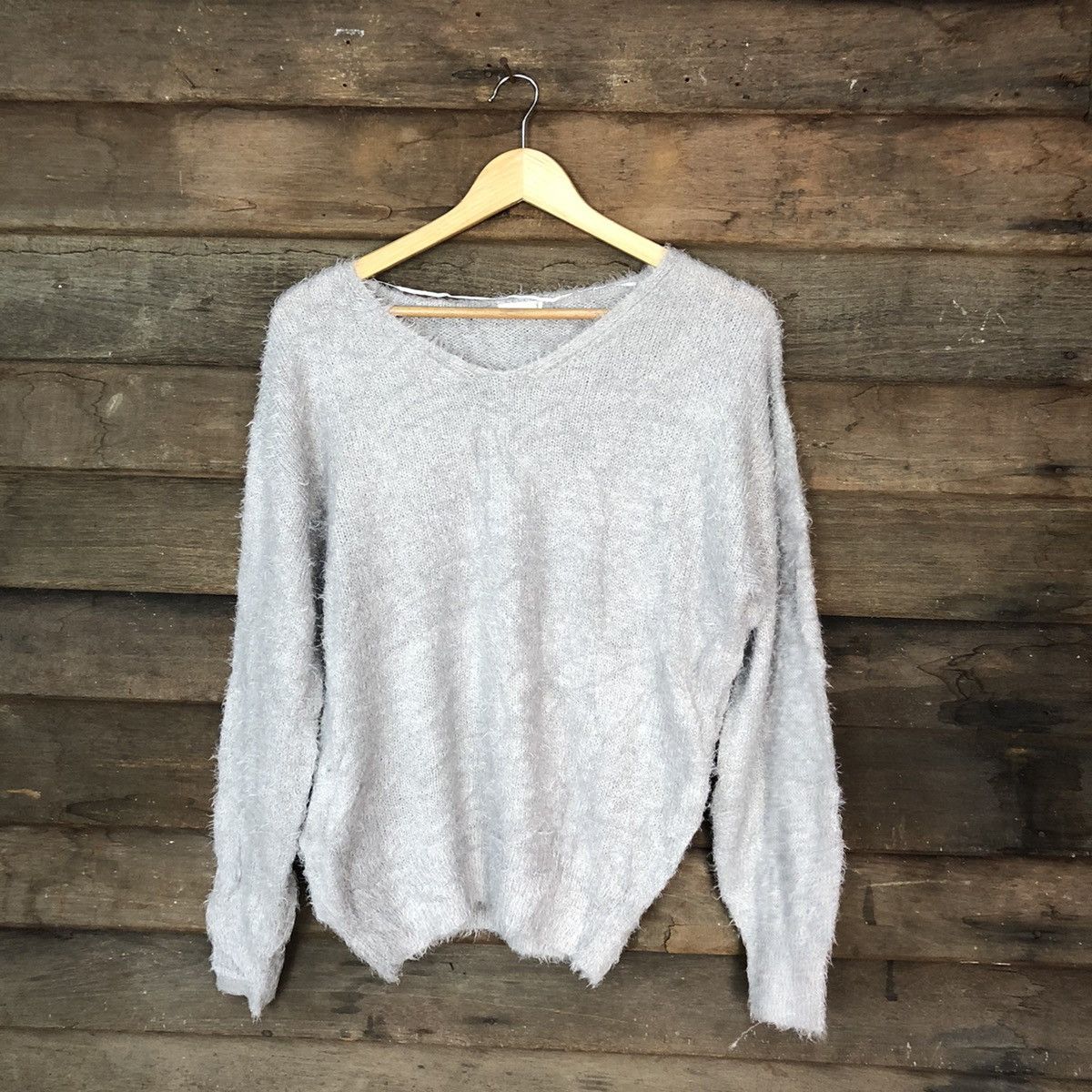 Homespun Knitwear Gu Grey Shag Shaggy Fur Mohair Knitwear #6956 Size M / US 6-8 / IT 42-44 - 1 Thumbnail