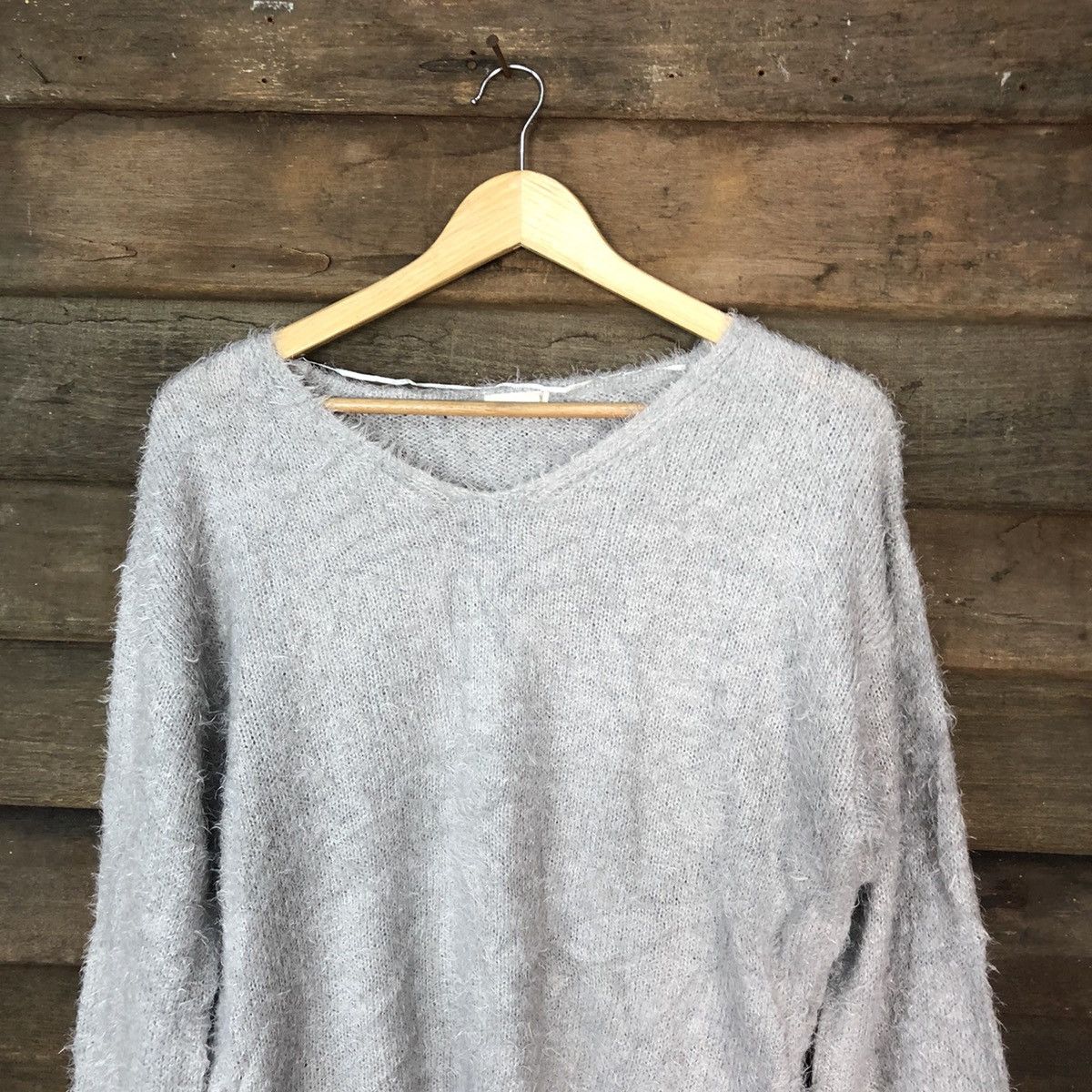 Homespun Knitwear Gu Grey Shag Shaggy Fur Mohair Knitwear #6956 Size M / US 6-8 / IT 42-44 - 2 Thumbnail