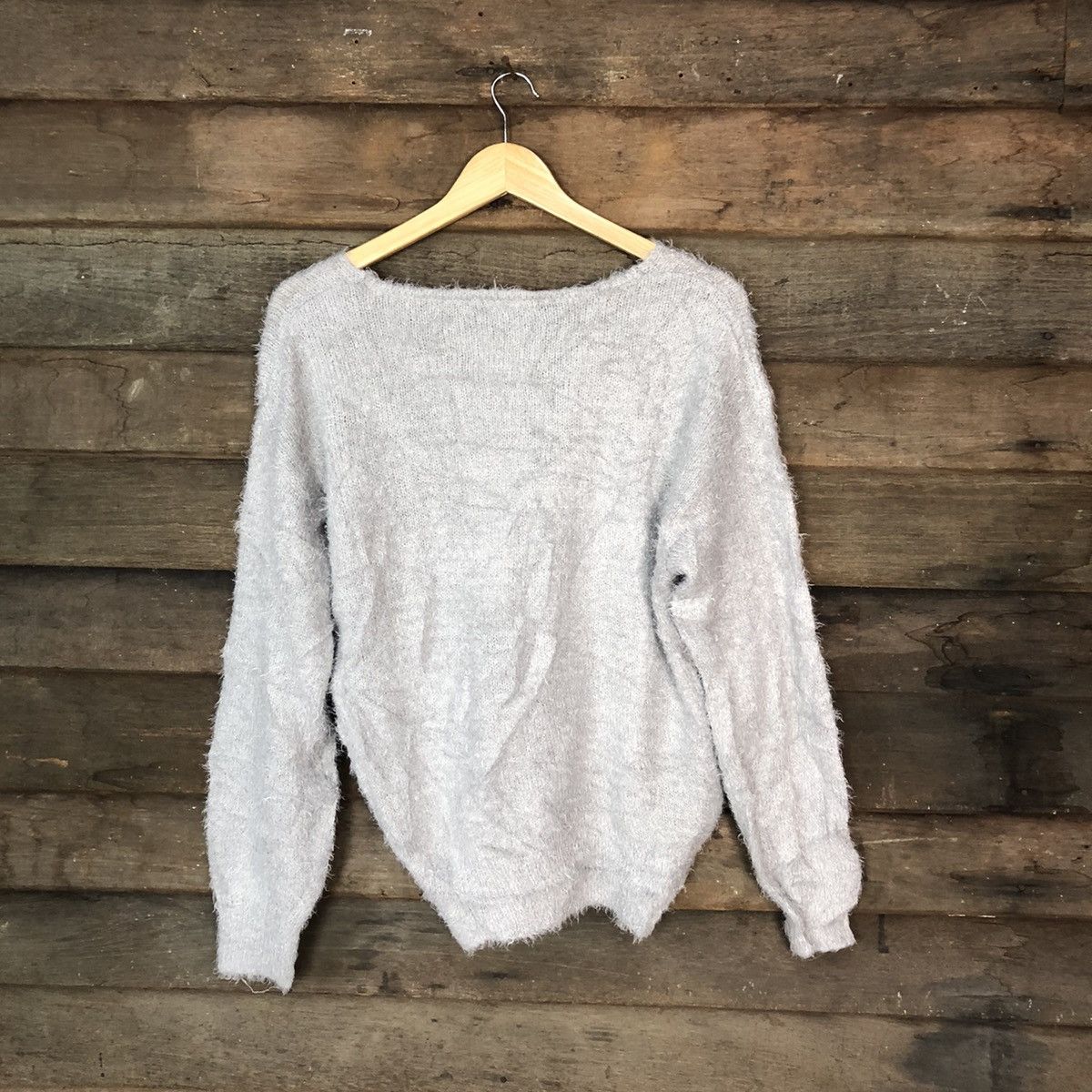 Homespun Knitwear Gu Grey Shag Shaggy Fur Mohair Knitwear #6956 Size M / US 6-8 / IT 42-44 - 8 Thumbnail