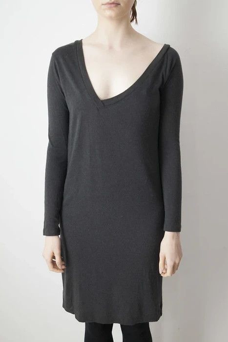 image of Maison Margiela Aw07 Asymetric V-Neck Dress in Black, Women's (Size XS)