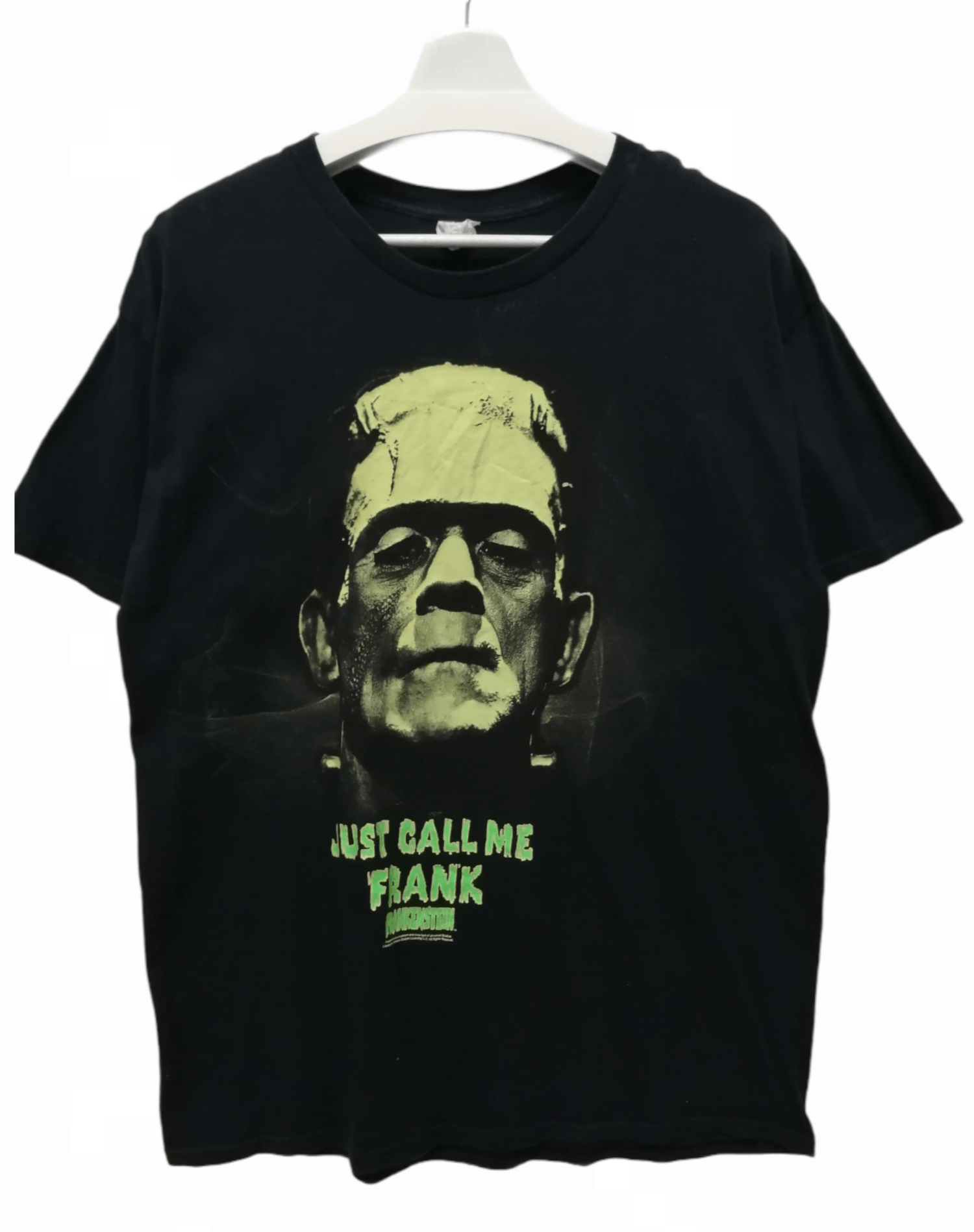 image of Movie x Universal Studios Vintage Frankenstein Glow In The Dark T-Shirt in Black, Men's (Size Large