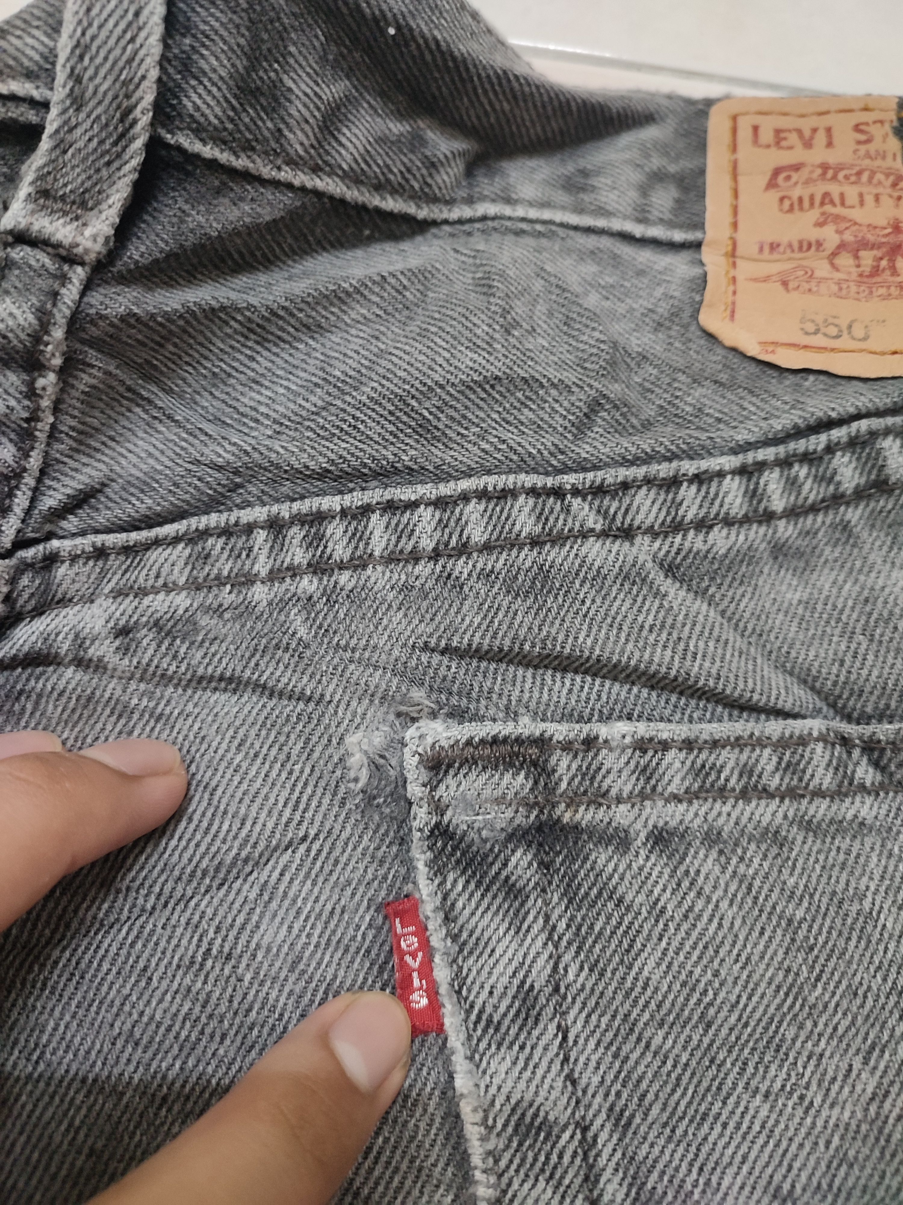 Levi's × Vintage 💥Rare Distressed levis 550 Black Short Pants Size US 34 / EU 50 - 8 Thumbnail