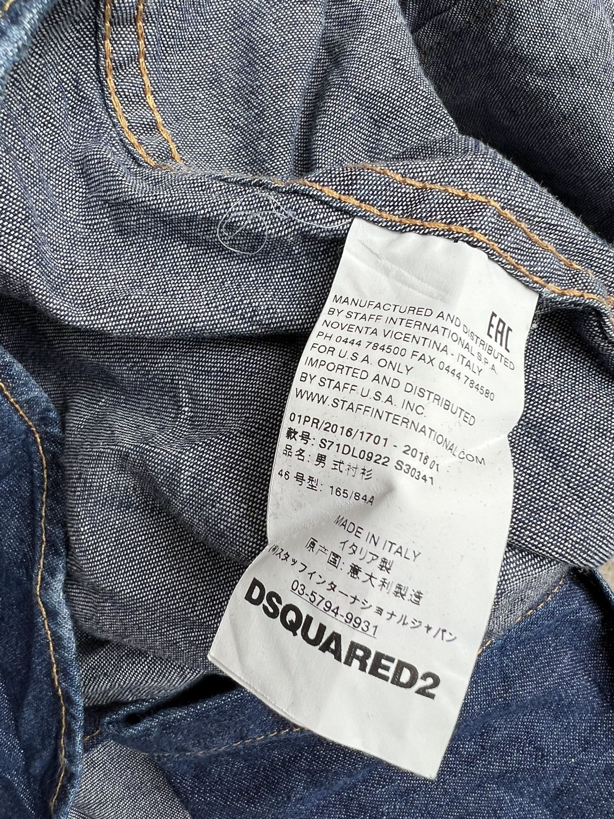 Dsquared2 Dsquared2 Italy Distressed Denim Western Shirt Size US S / EU 44-46 / 1 - 17 Thumbnail