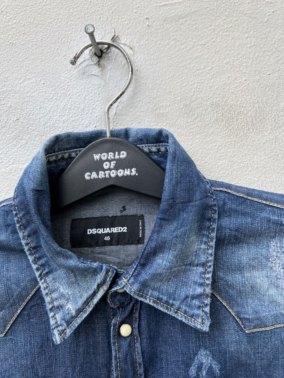 Dsquared2 Dsquared2 Italy Distressed Denim Western Shirt Size US S / EU 44-46 / 1 - 8 Thumbnail