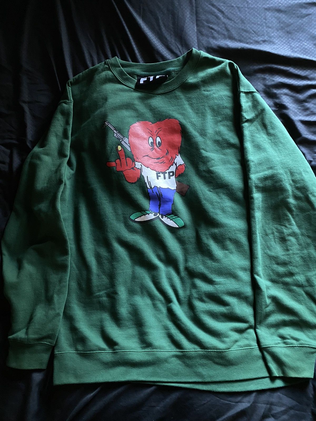 Fuck The Population Ftp Gossamer Green Crewneck | Grailed