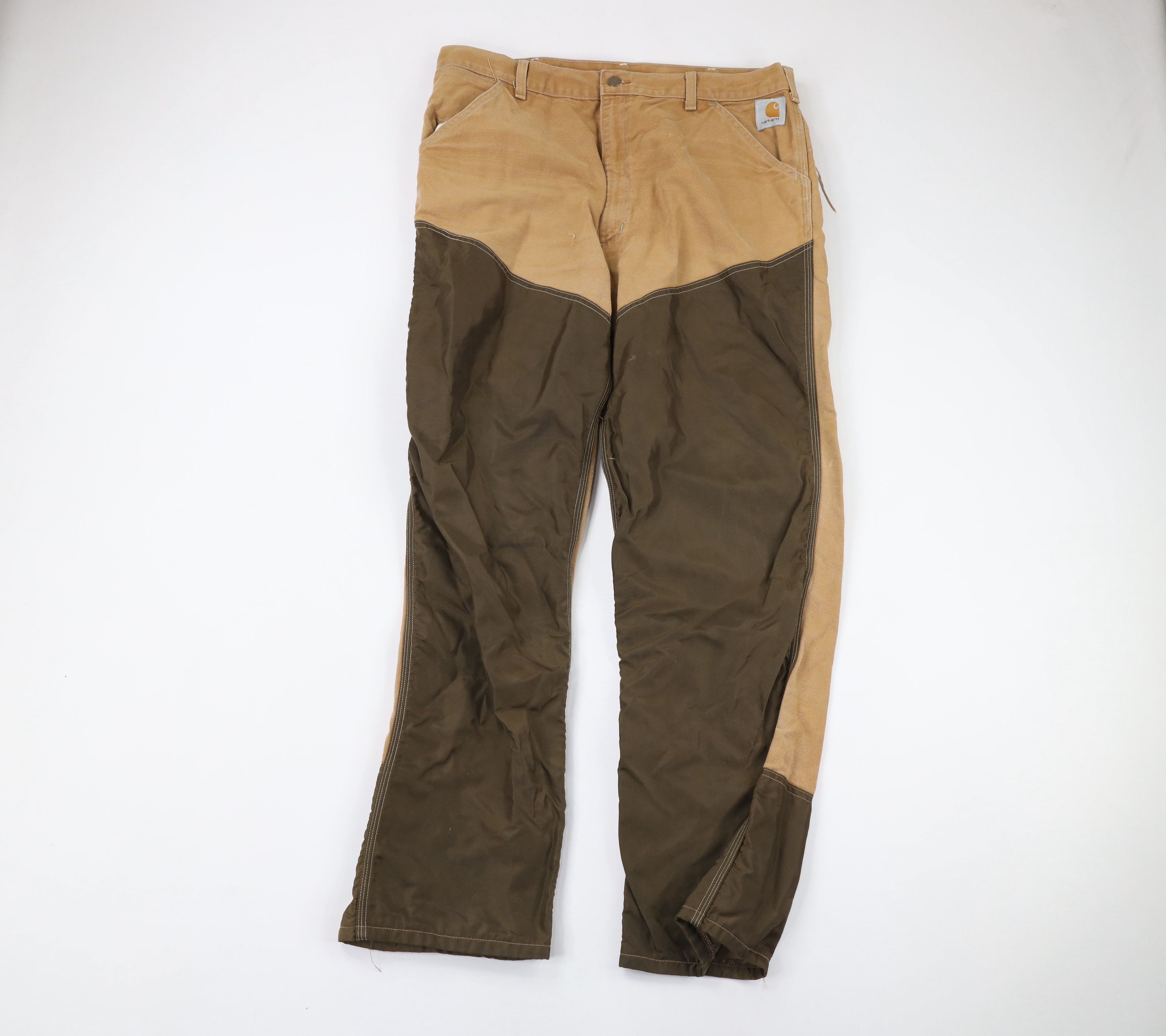 Vintage Vintage 90s Carhartt Distressed Field Brush Pants Brown USA